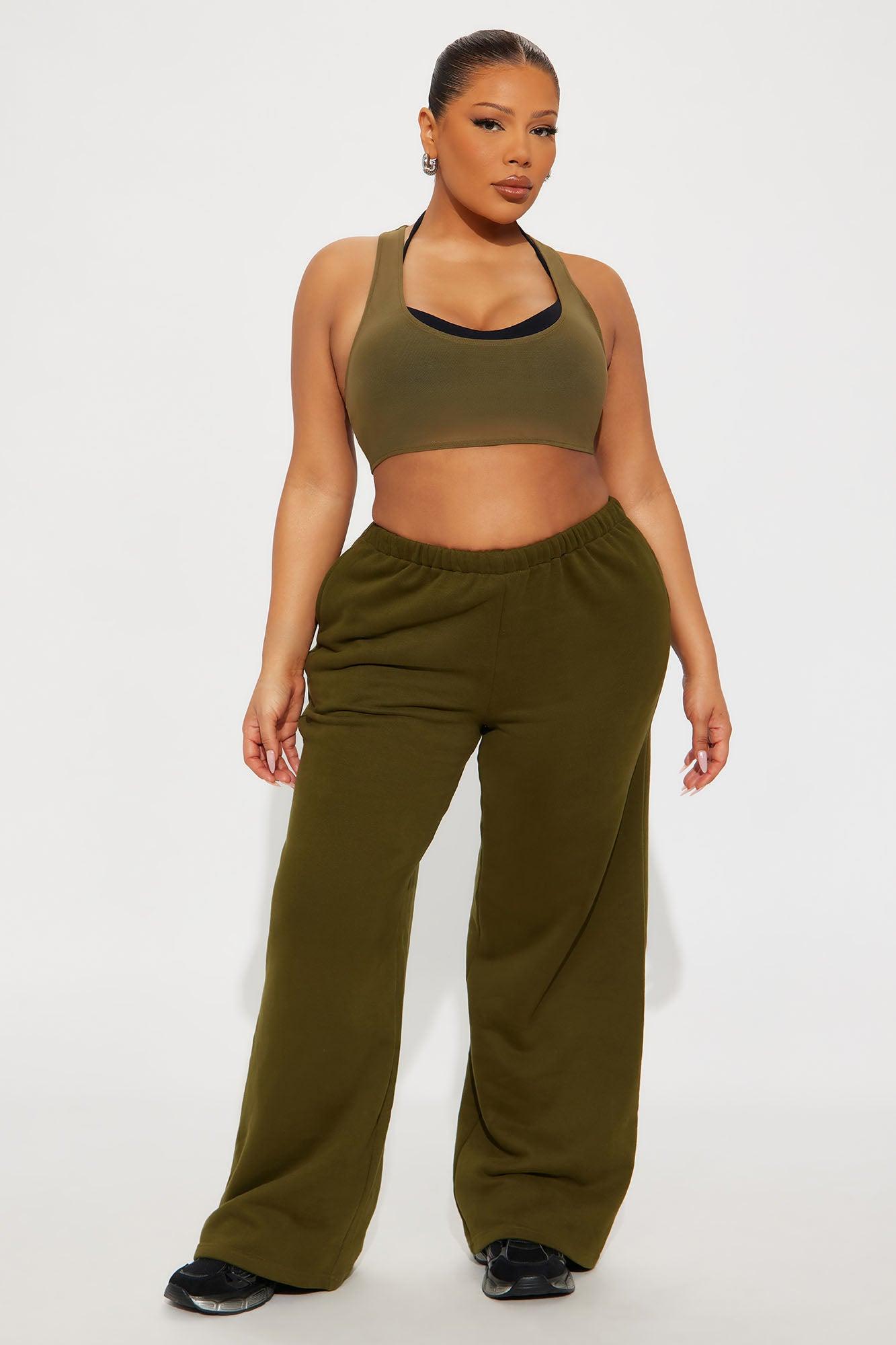 Power Mesh Racerback Bra Top - Military Green Female Product Image