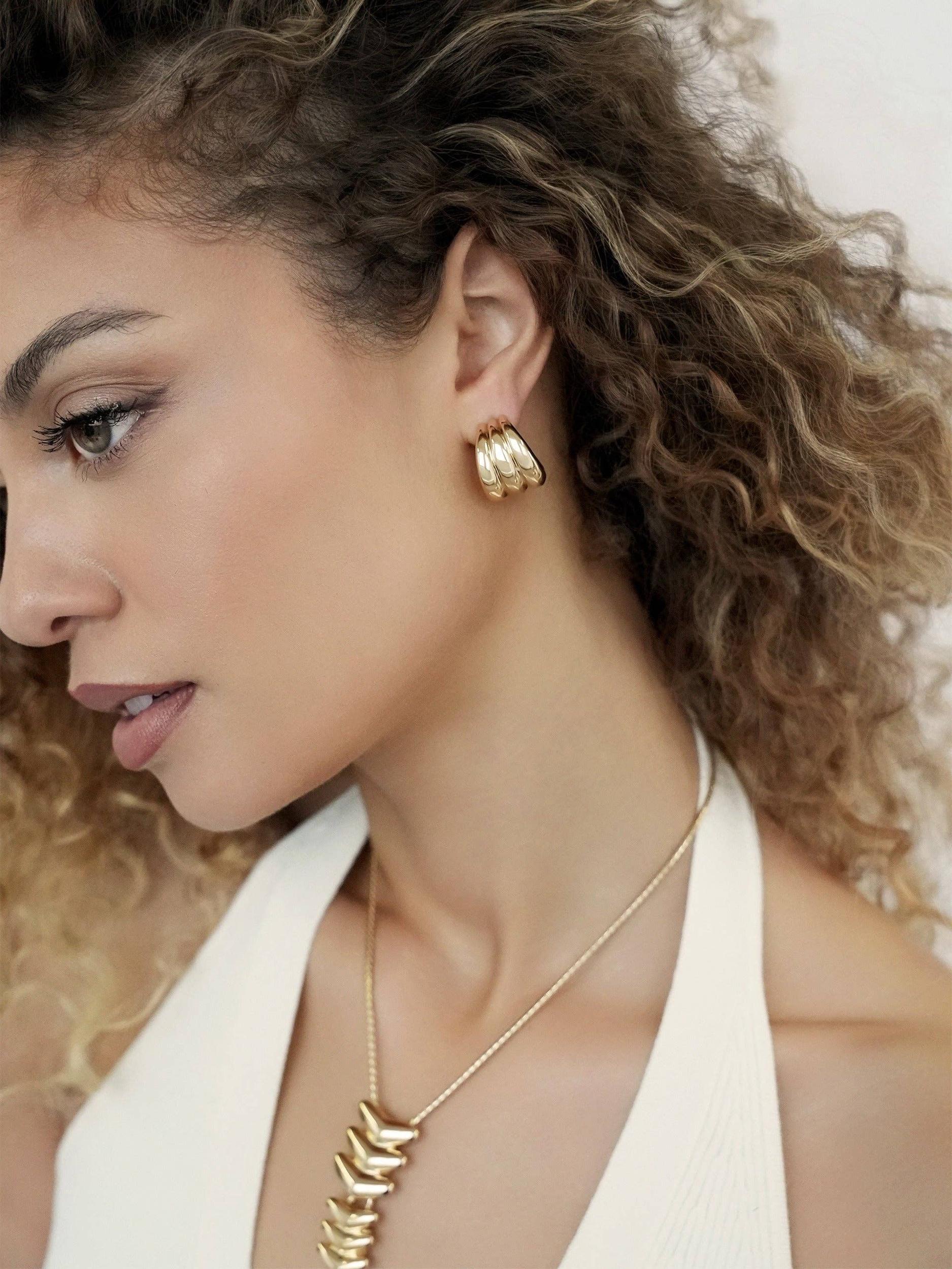 Triple Ribbed Hoops Product Image