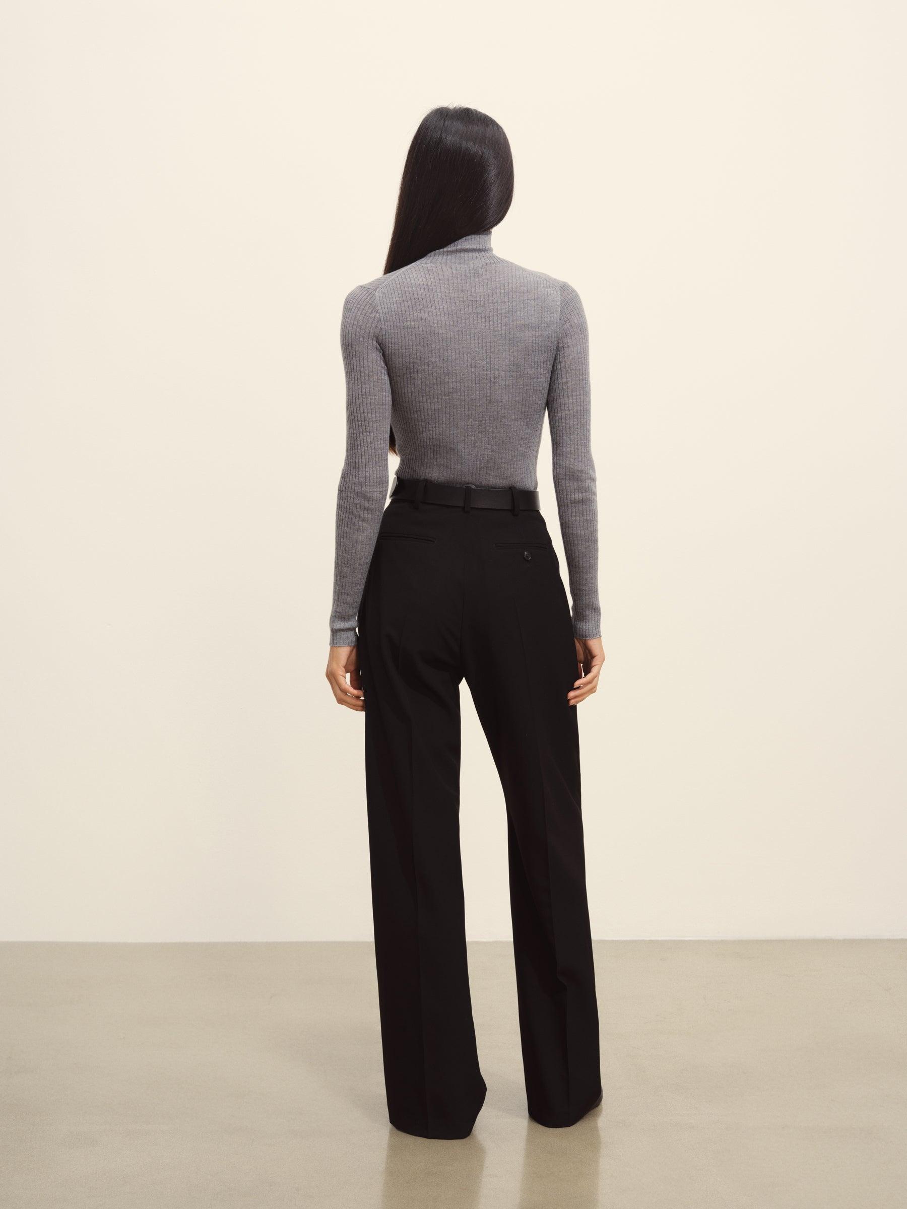 Heather Grey Featherweight Silk Cashmere Turtleneck Product Image