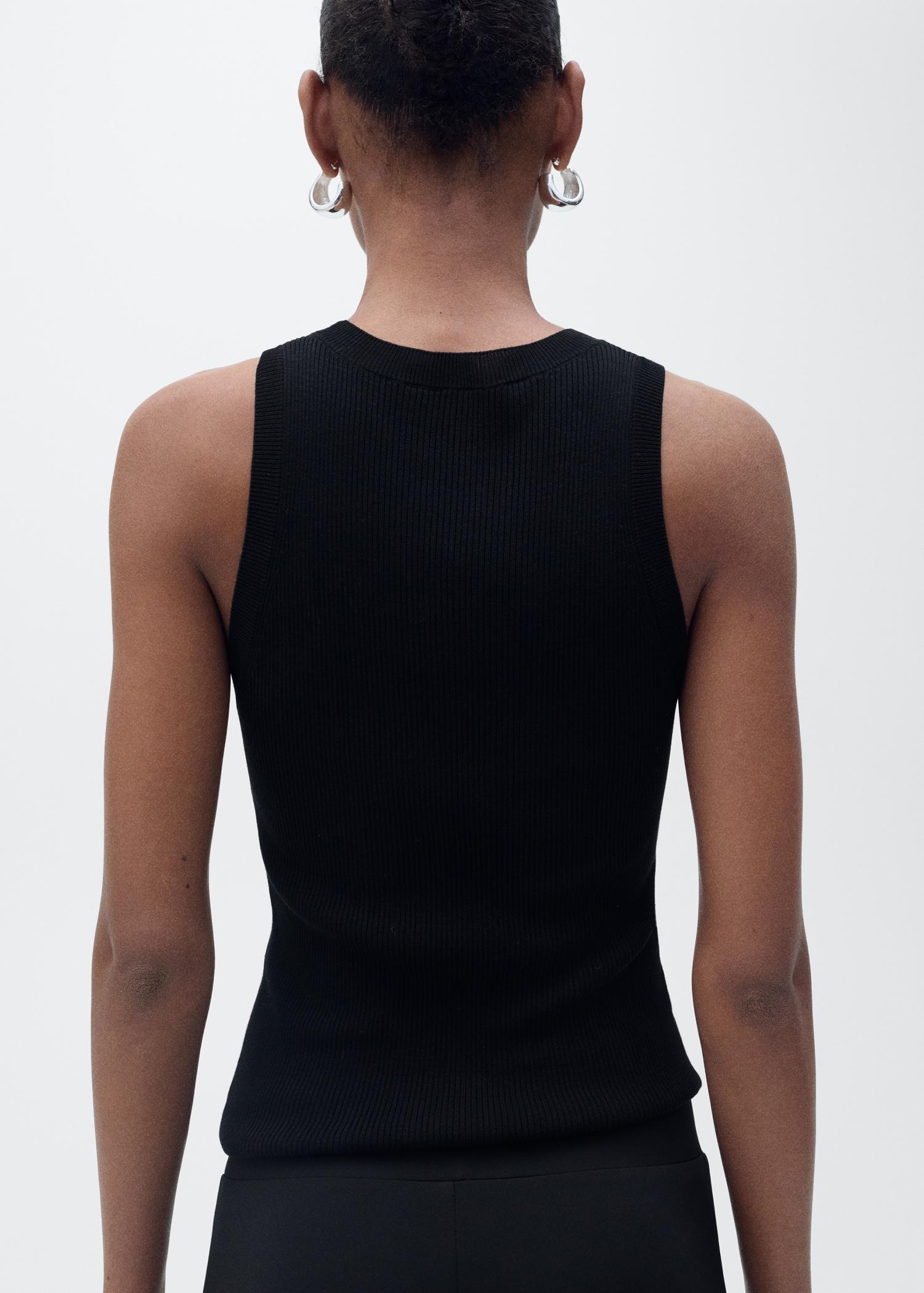 Ribbed knit top - Women | MANGO USA Product Image