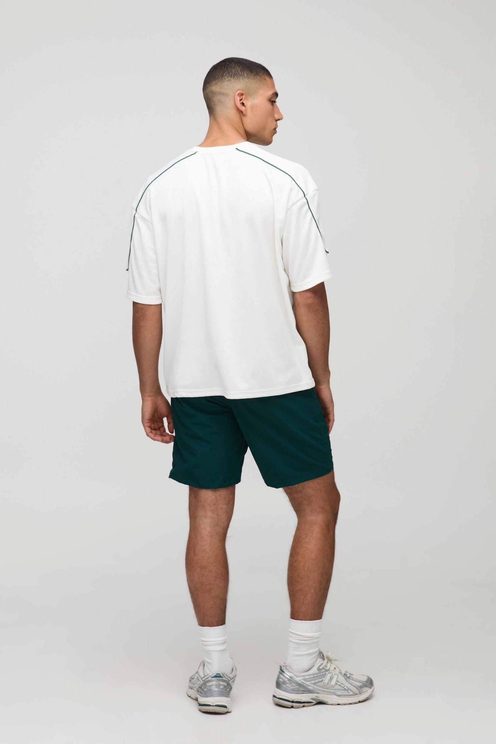 Elasticated Waist Slim Fit Nylon Cargo Shorts | boohooMAN USA Product Image