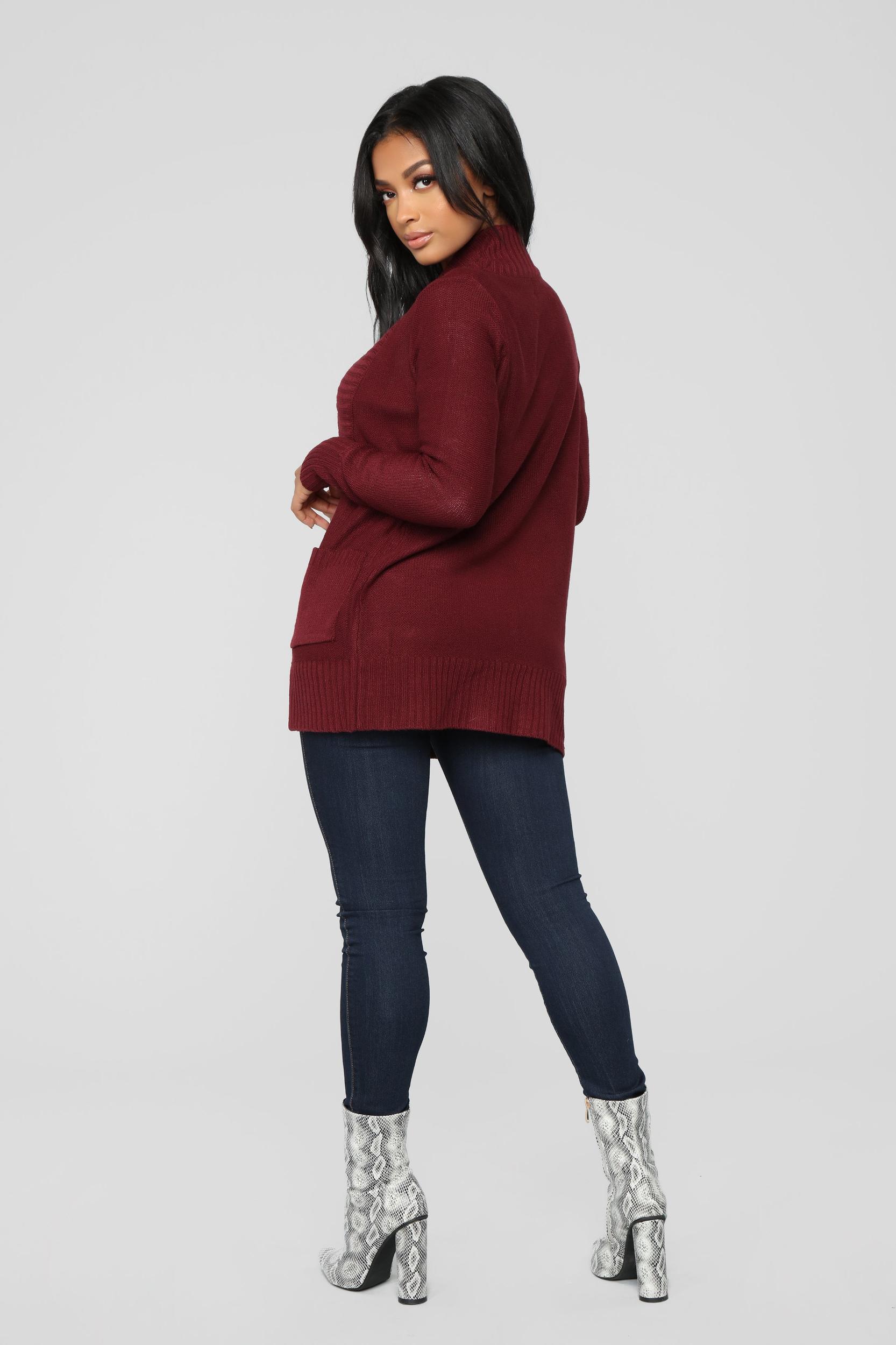 Moments After Cardigan - Burgundy Product Image