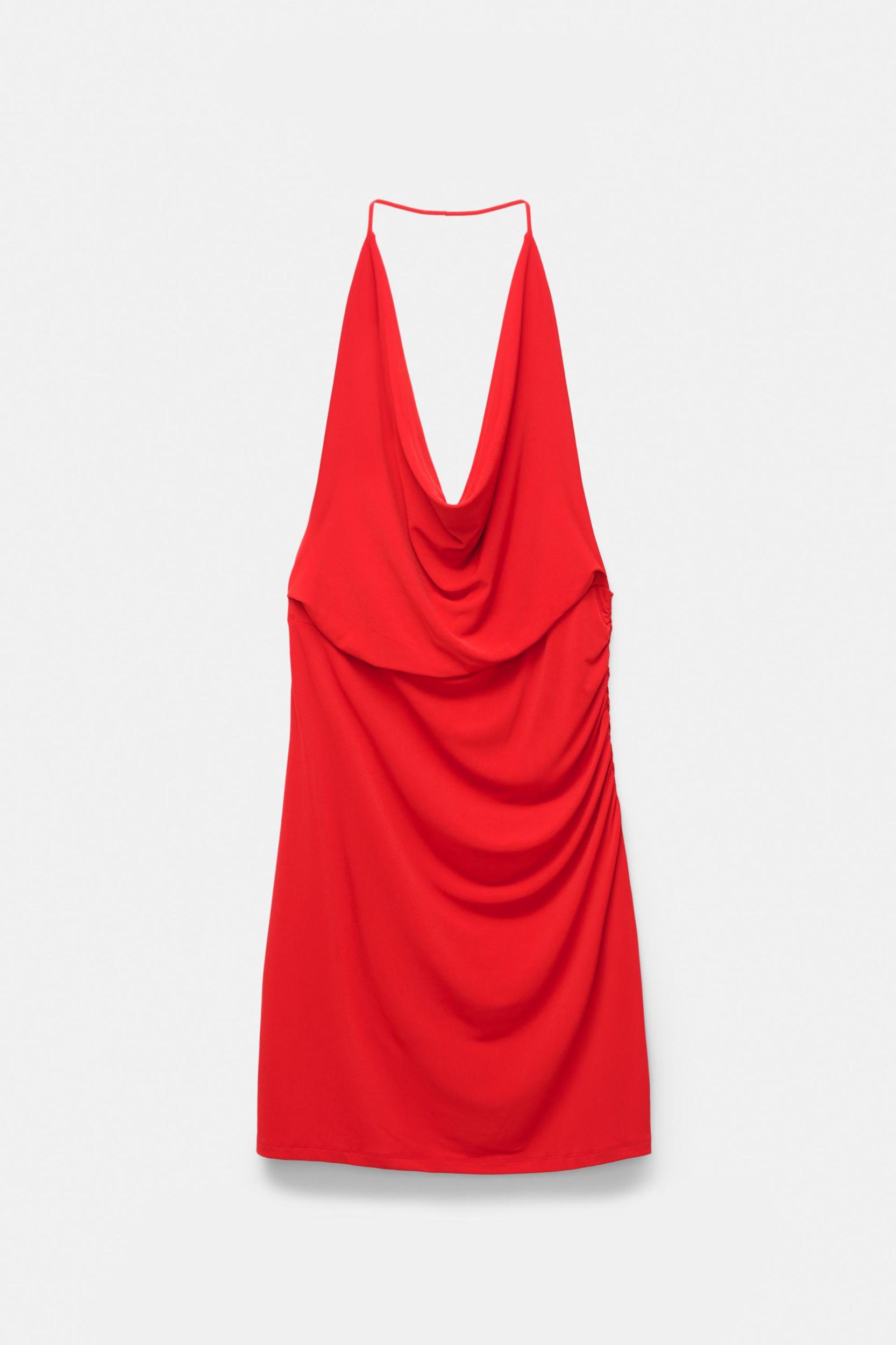 Short draped halter dress Product Image