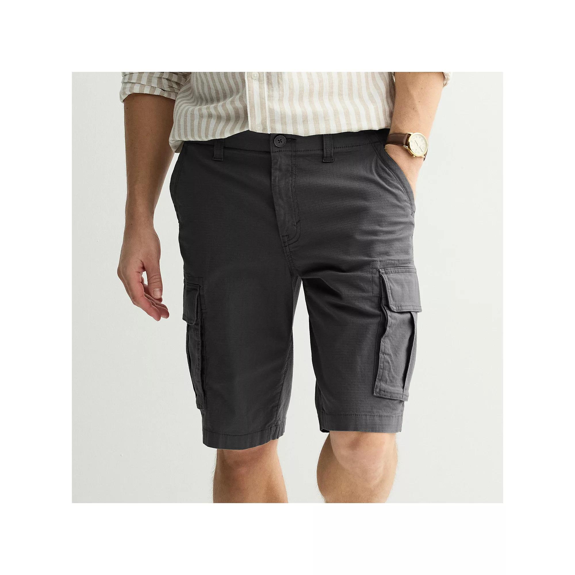 Men's Sonoma Goods For Life® 12" Flexwear Everyday Ripstop Cargo Shorts, Size: 34 12 IN, Black Copy Product Image