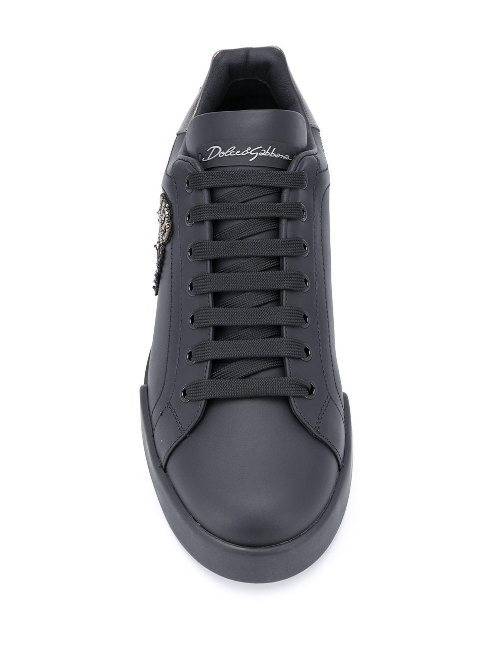 Portofino crown-patch leather sneakers Product Image