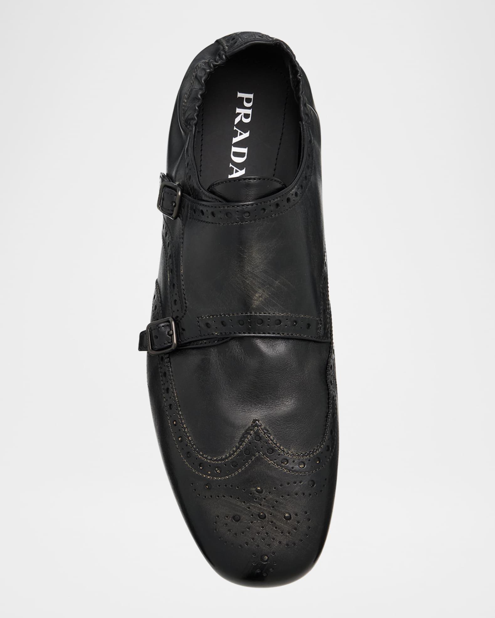 Men's Shuffle Brogue Leather Double-Monk Slip-On Product Image