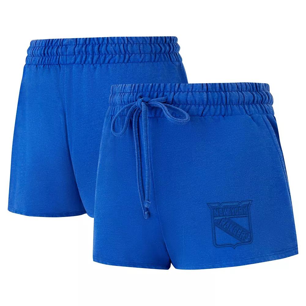 Women's Concepts Sport Blue New York Rangers Volley Fleece Shorts,  Product Image