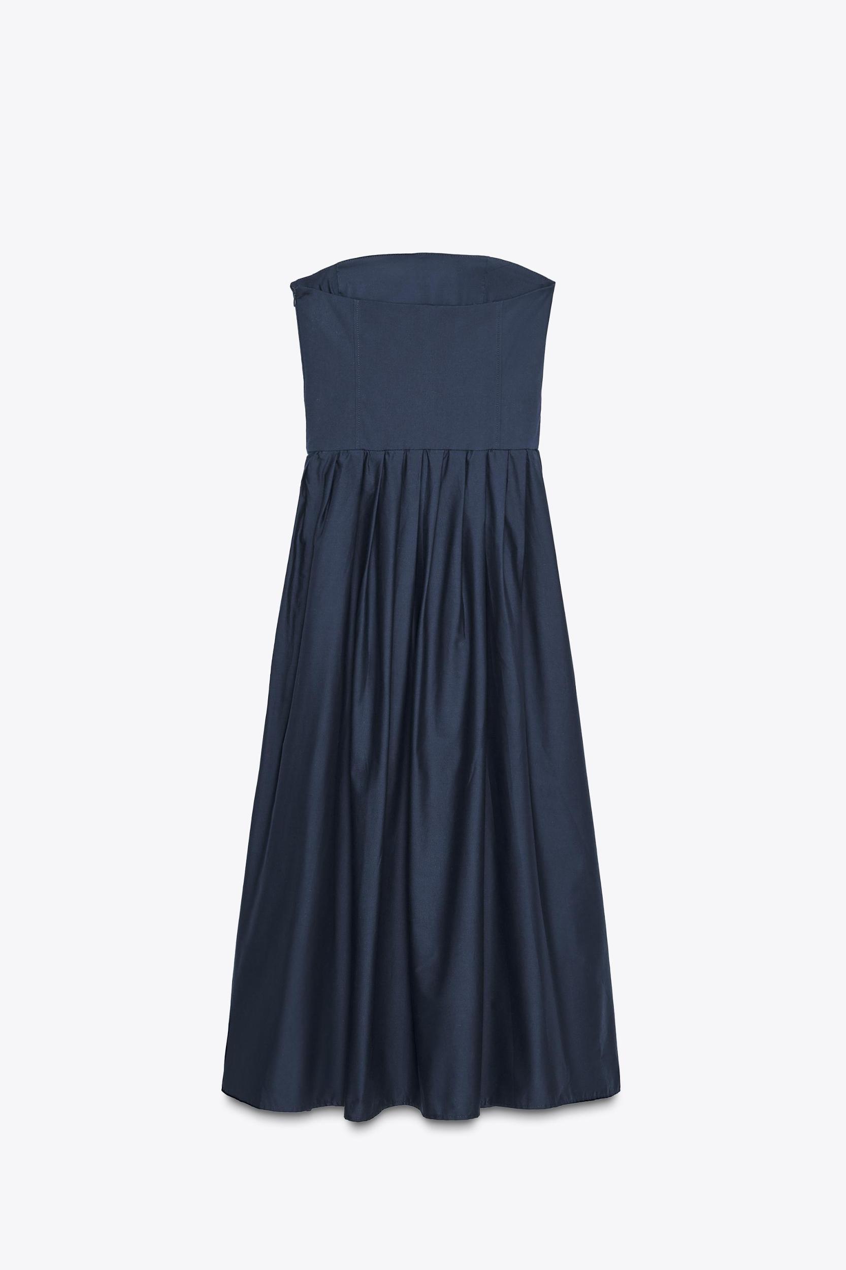 STRAPLESS POPLIN DRESS Product Image