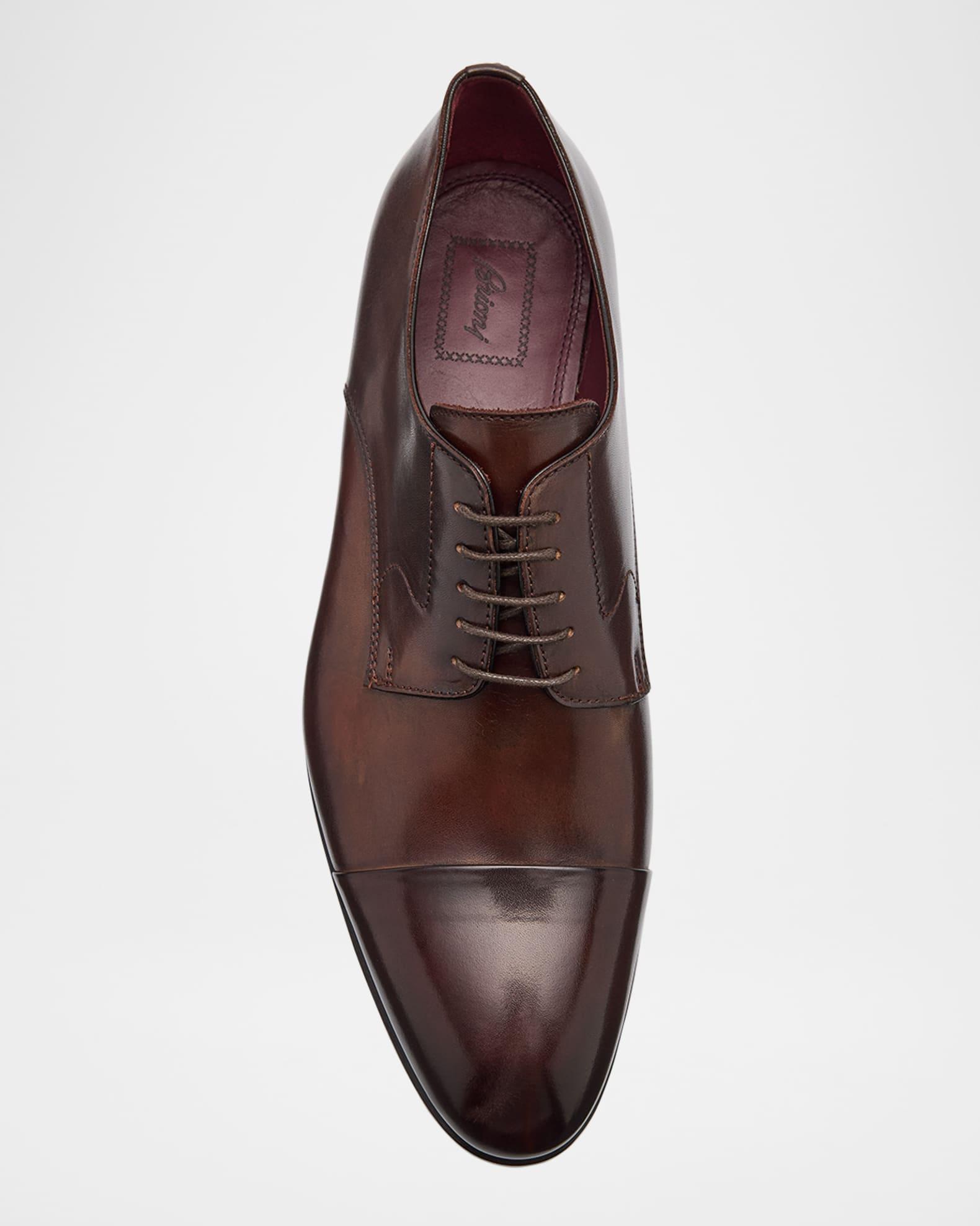 Men's Milano Leather Cap-Toe Derby Shoes Product Image