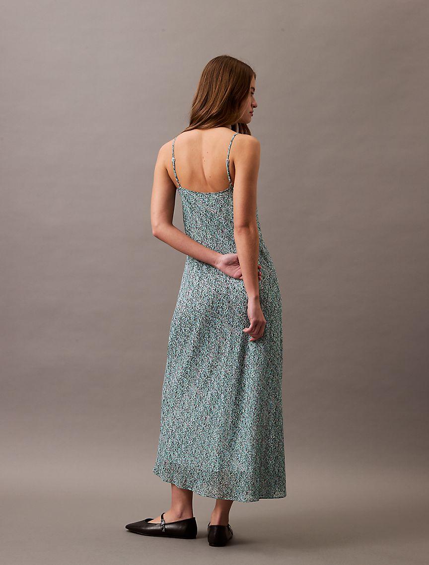 Printed Abstract Georgette Slip Dress Product Image