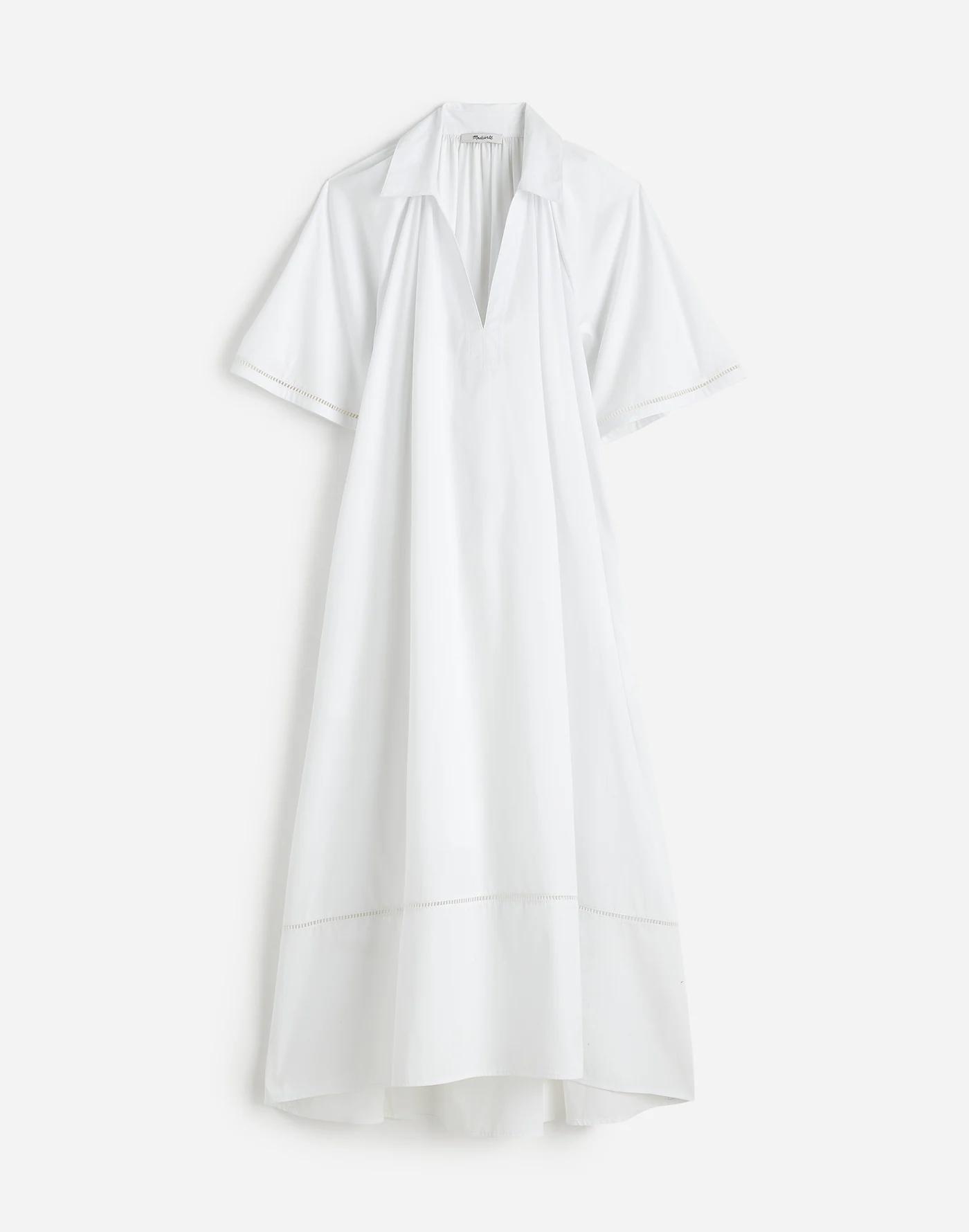 Poplin Splitneck Midi Shirtdress Product Image