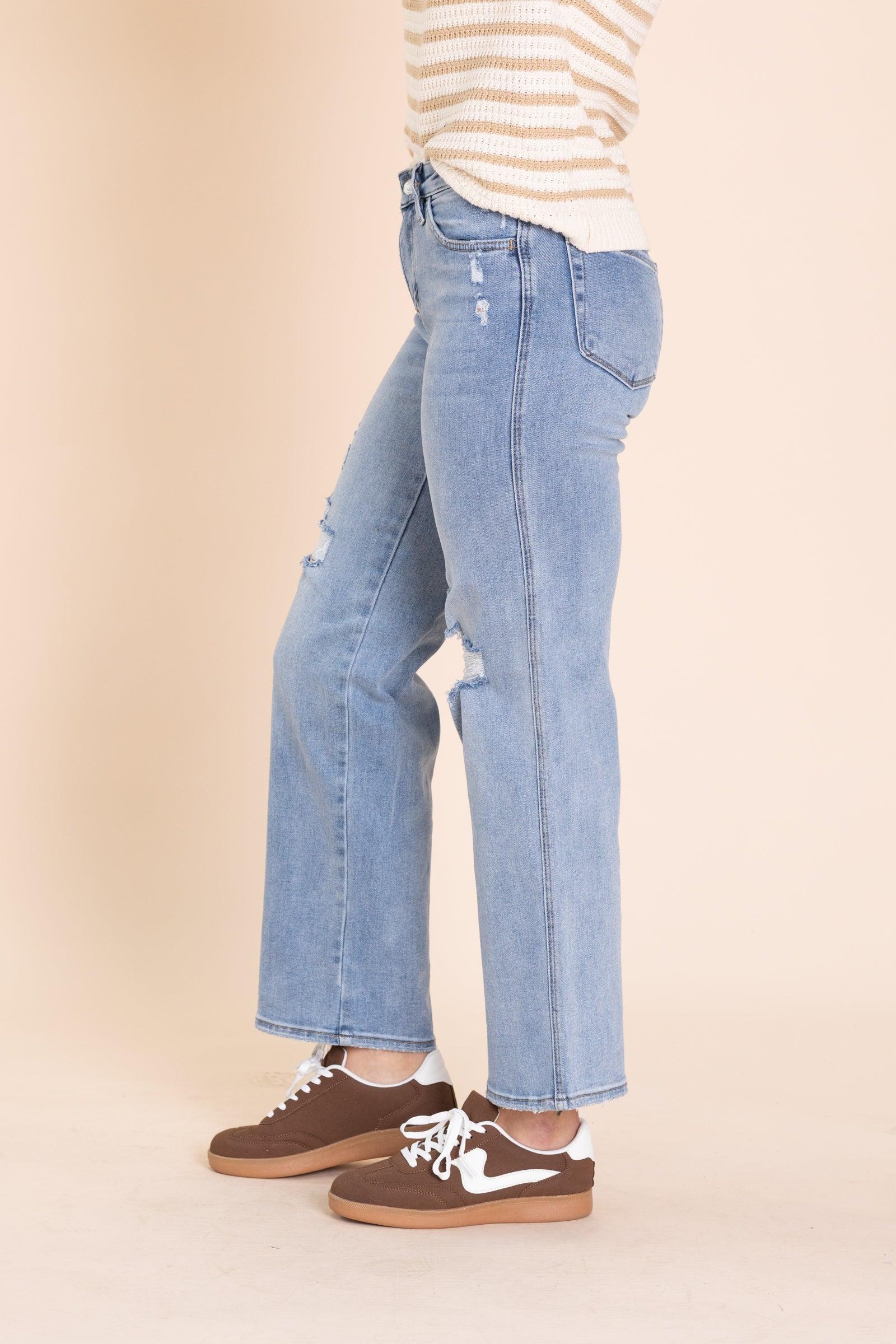 Lovervet Mid Rise Wide Ankle Jeans Product Image