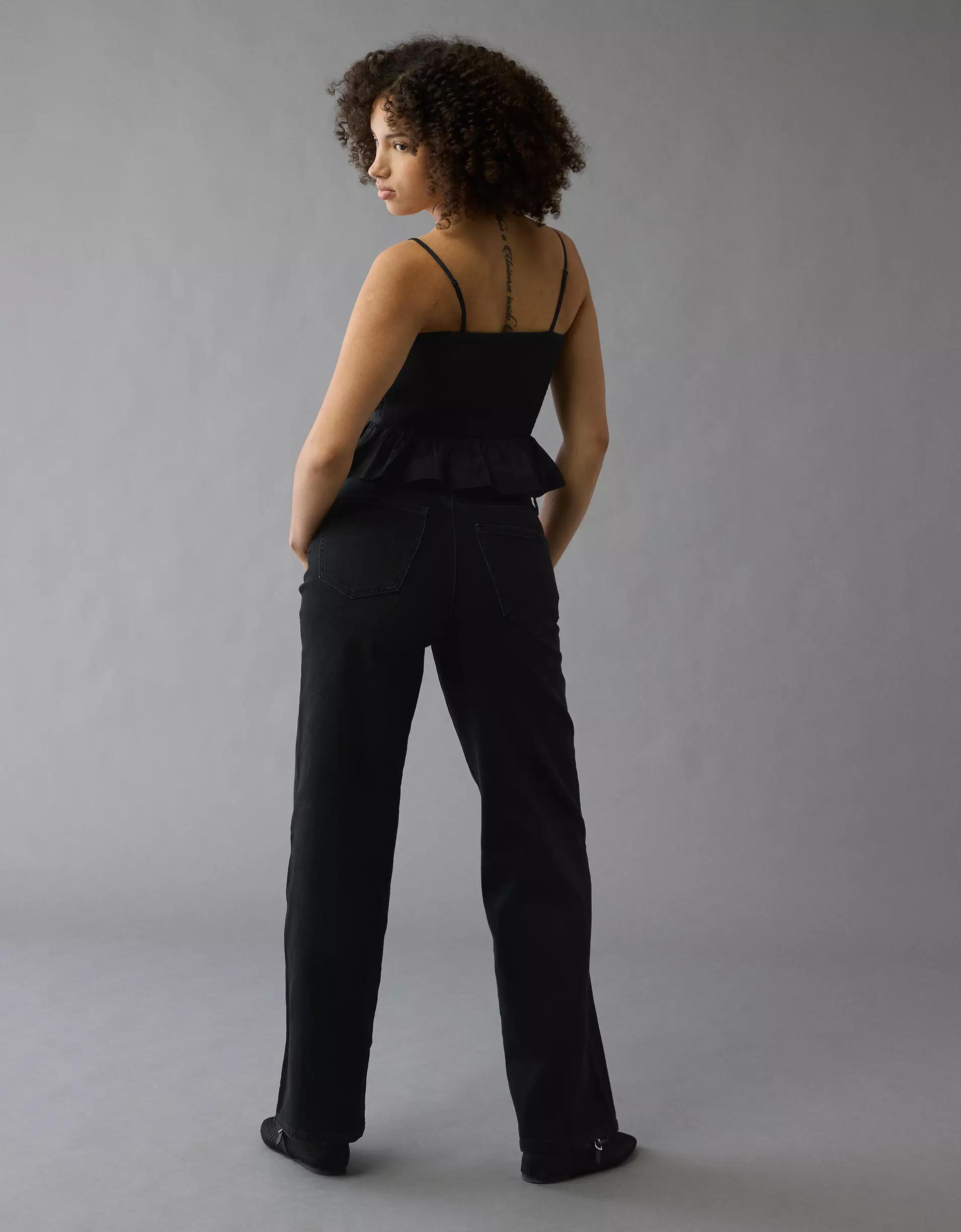 AE Strigid Curvy Super High-Waisted Baggy Straight Jean Product Image