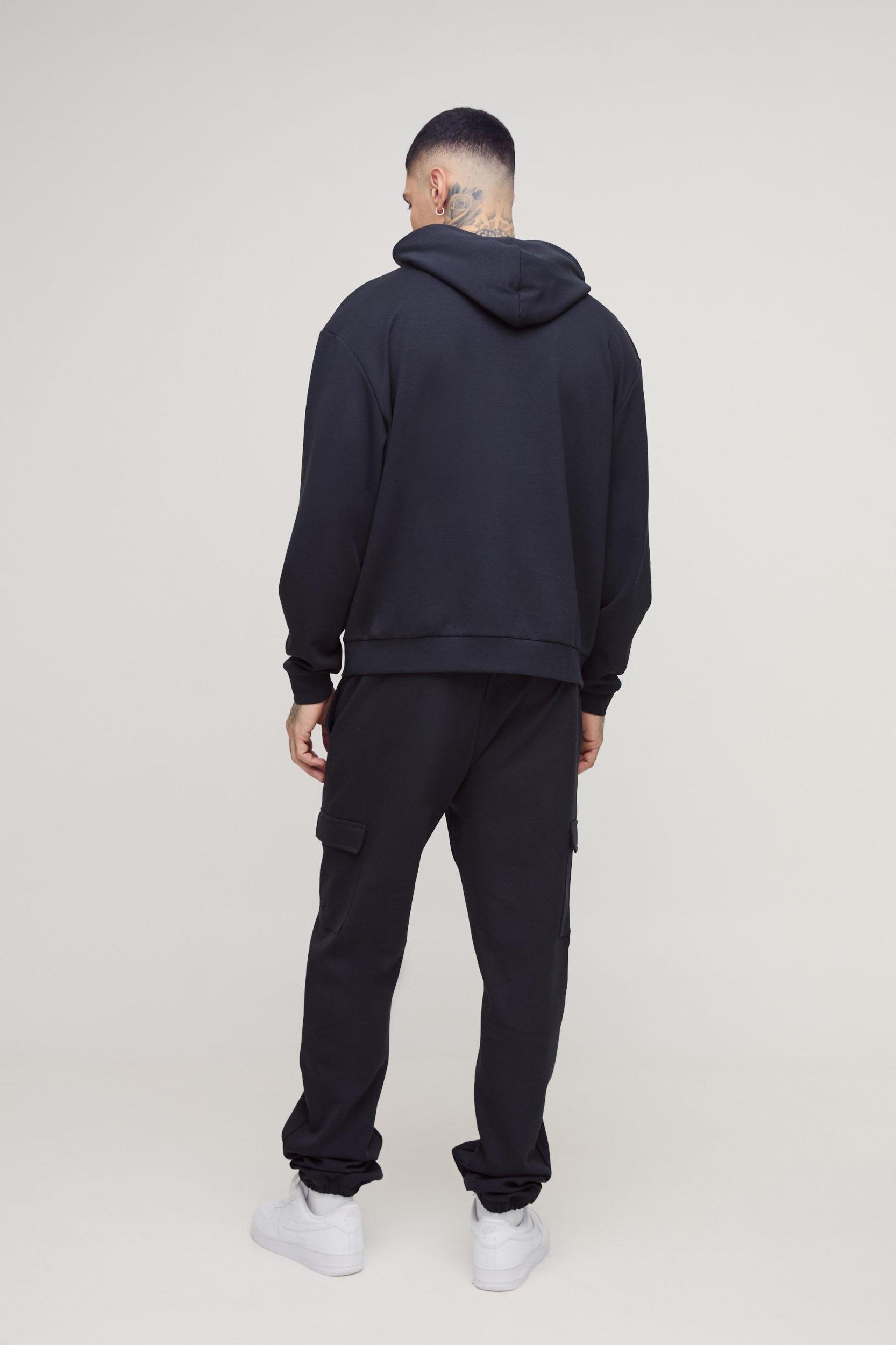 Tall Interlock Boxy Oversized Hoodie | boohooMAN USA Product Image