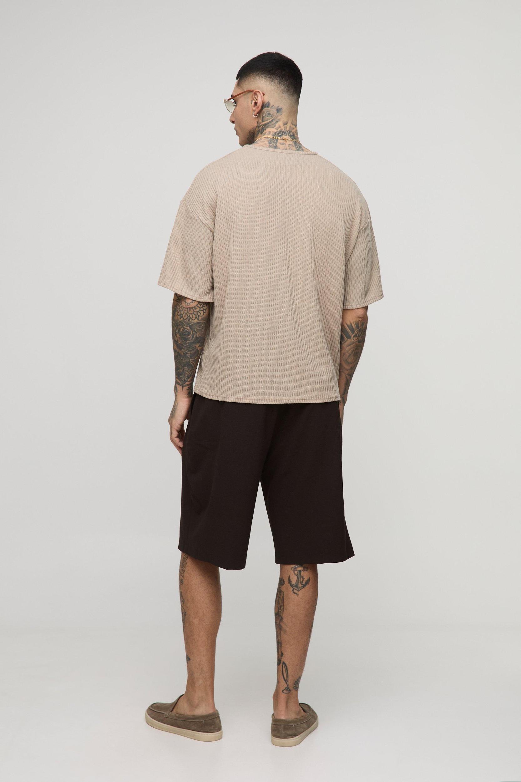 Tall Oversized Boxy Textured T-Shirt | boohooMAN USA Product Image