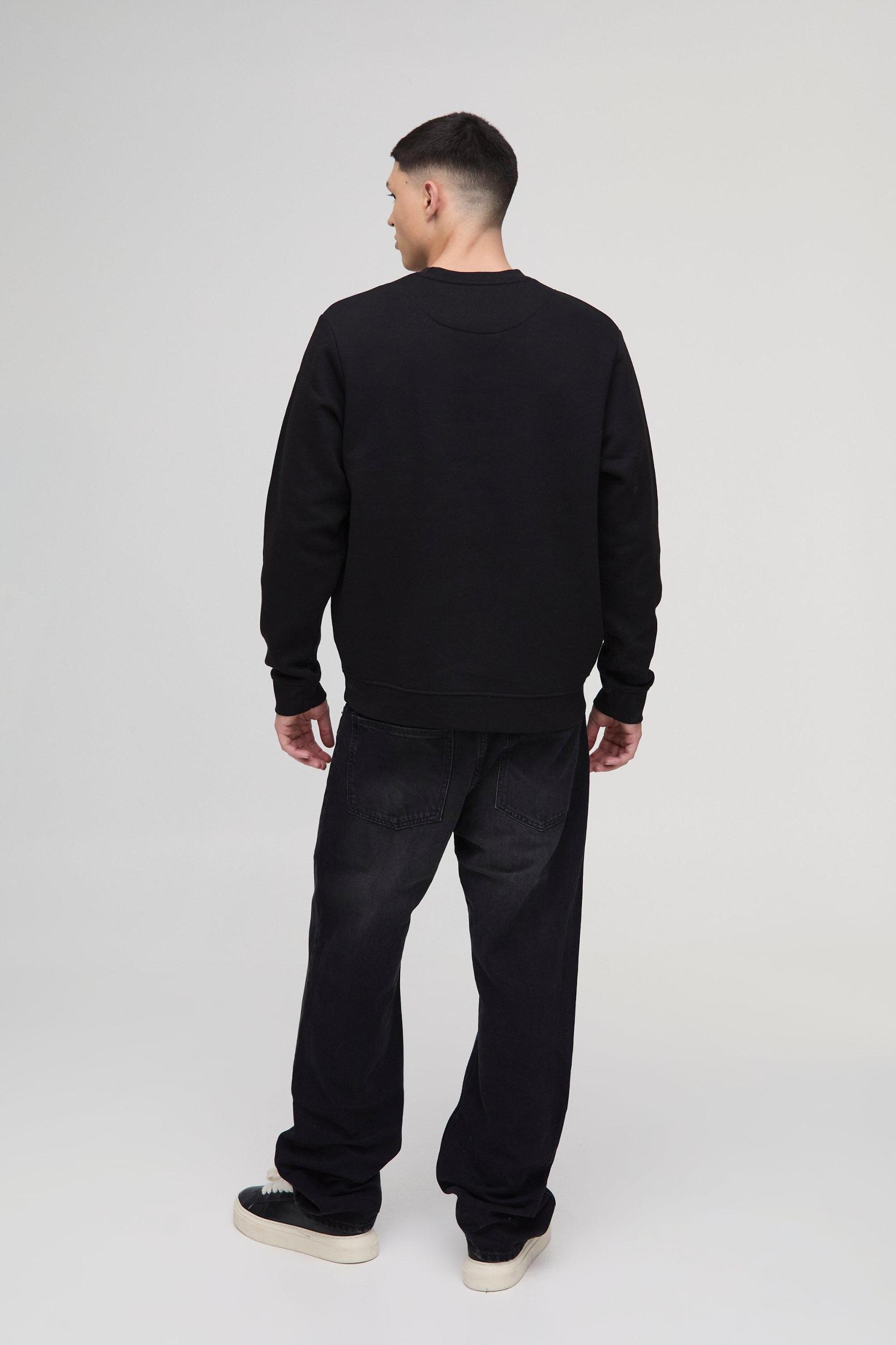 Regular Fit BM Floral Printed Sweatshirt | boohooMAN USA Product Image