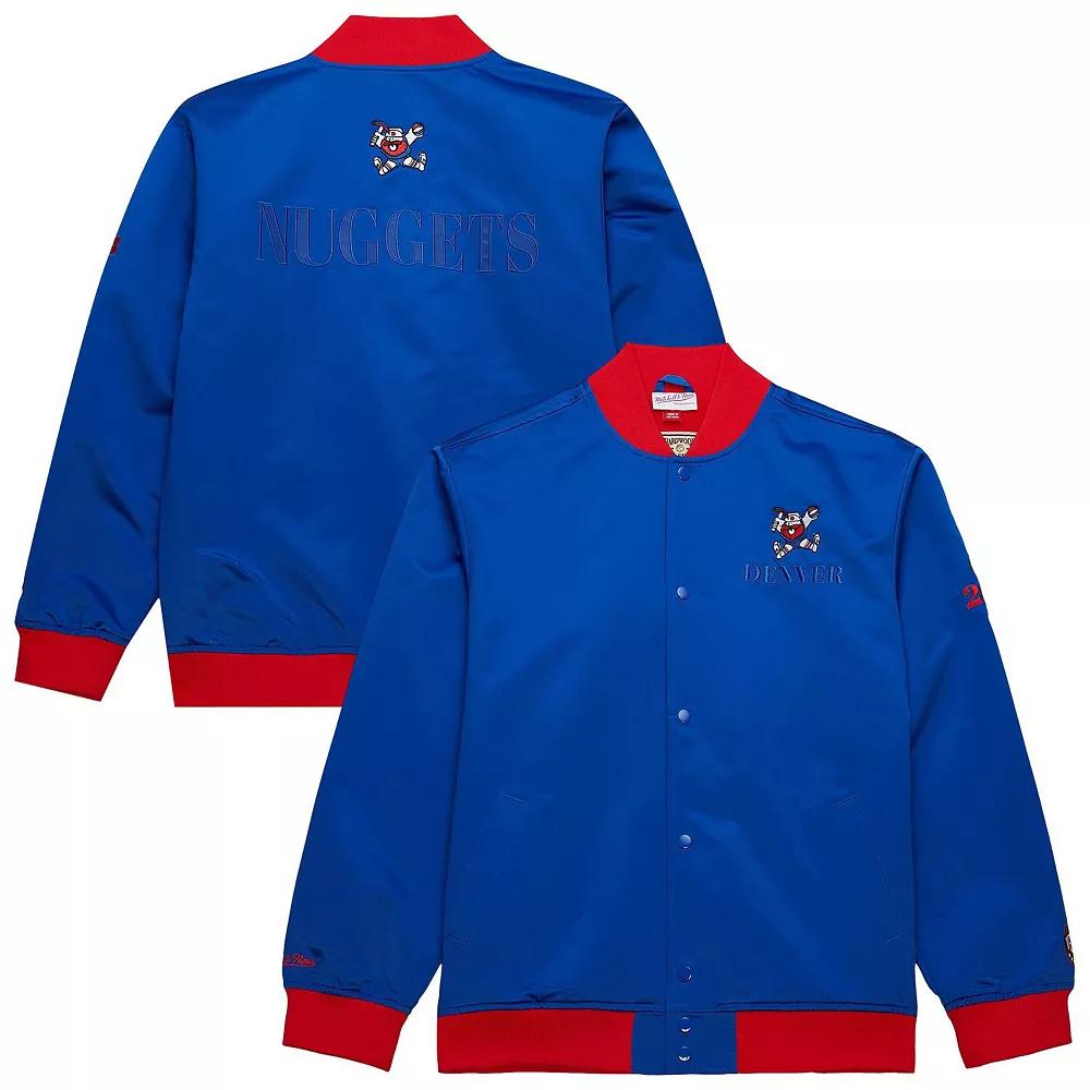 Men's Mitchell & Ness Royal Denver Nuggets Hardwood Classics Team OG 3.0 Lightweight Satin Full-Snap Jacket,  Product Image