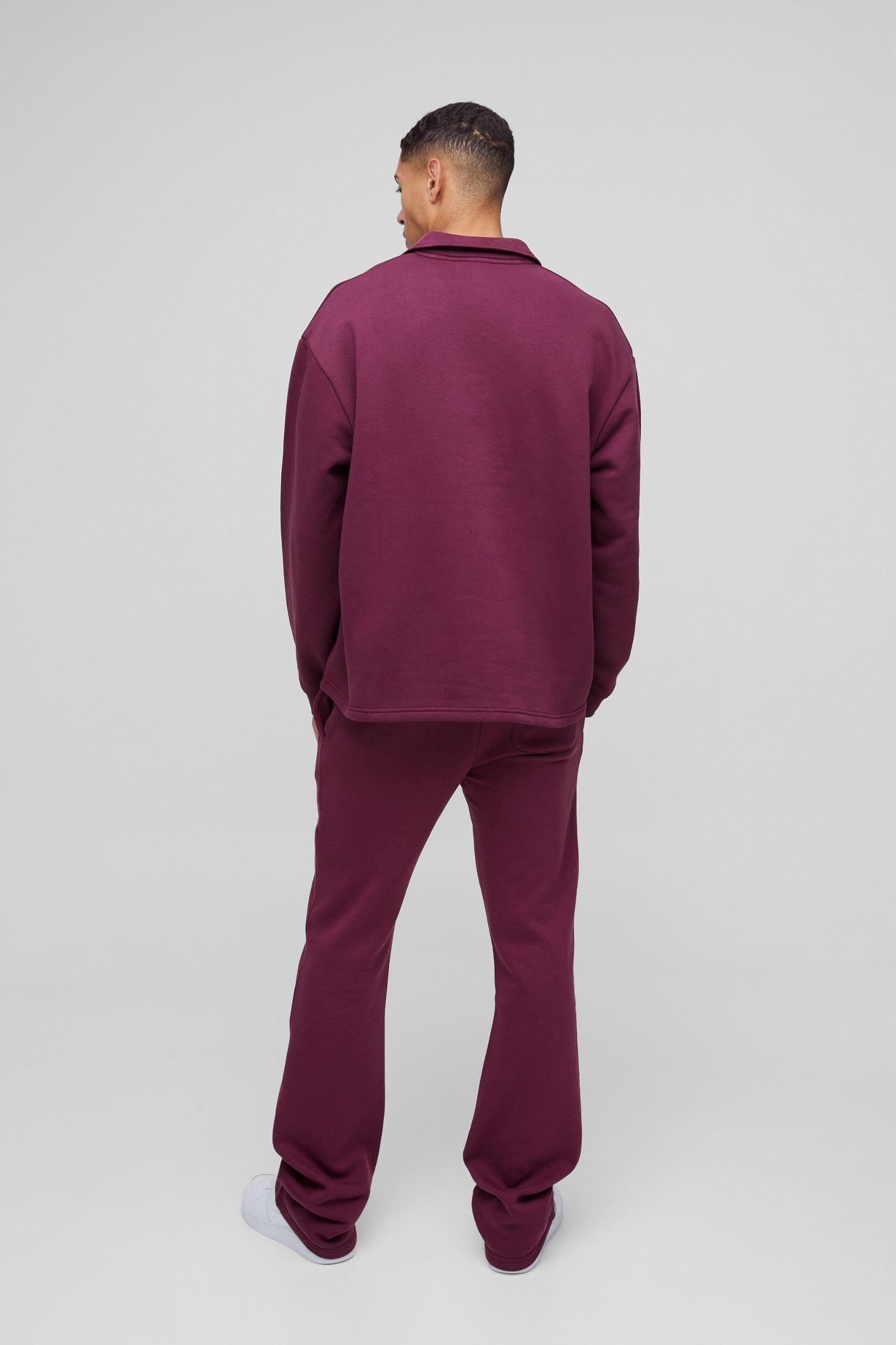 Oversized Revere Neck Rugby Polo Sweatshirt | boohooMAN USA Product Image