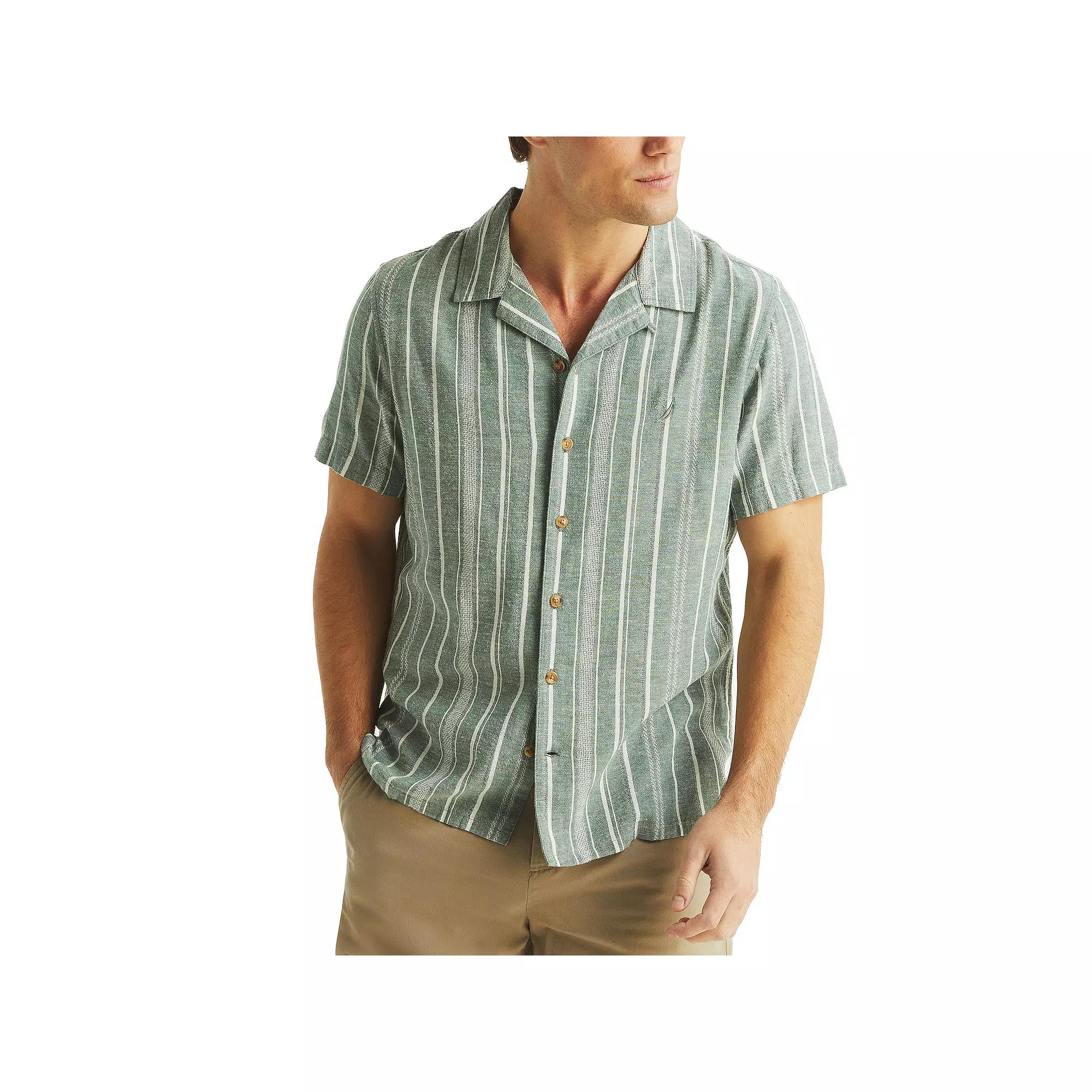 Men's Nautica Printed Short-Sleeve Camp Shirt, Size: XXL, Rainforest Green Product Image