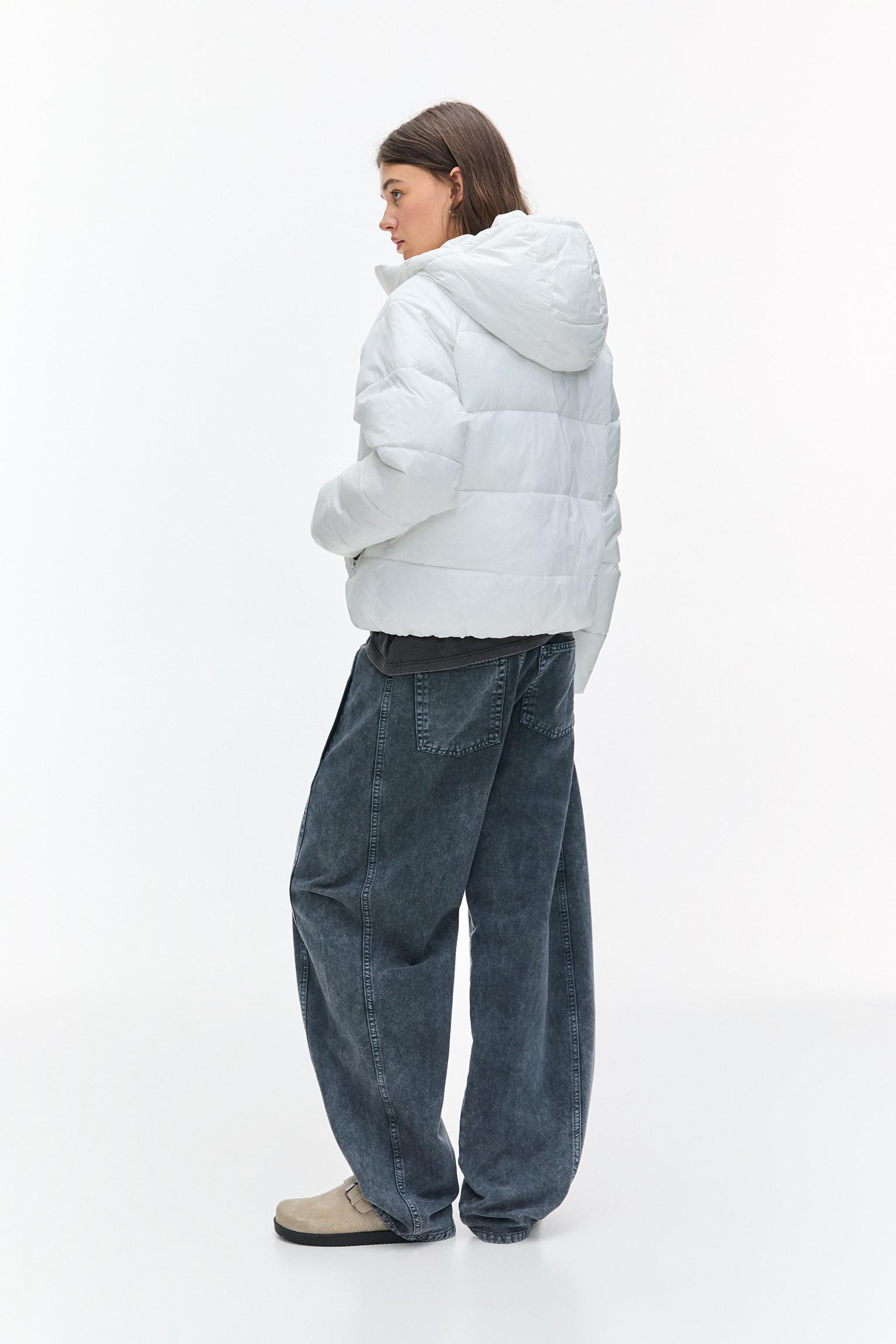 Lightweight puffer jacket with hood Product Image