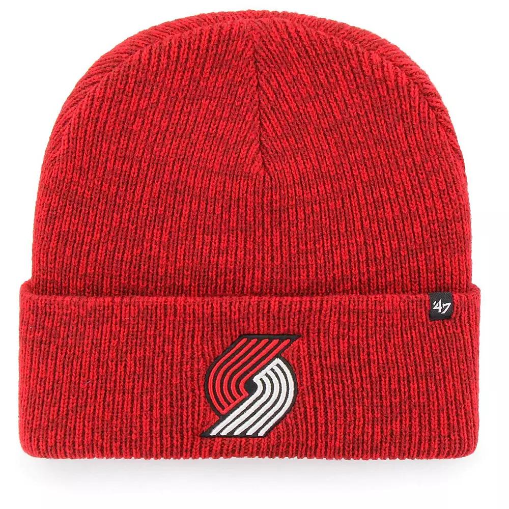Men's '47 Red Portland Trail Blazers Brain Freeze Cuffed Knit Hat Product Image