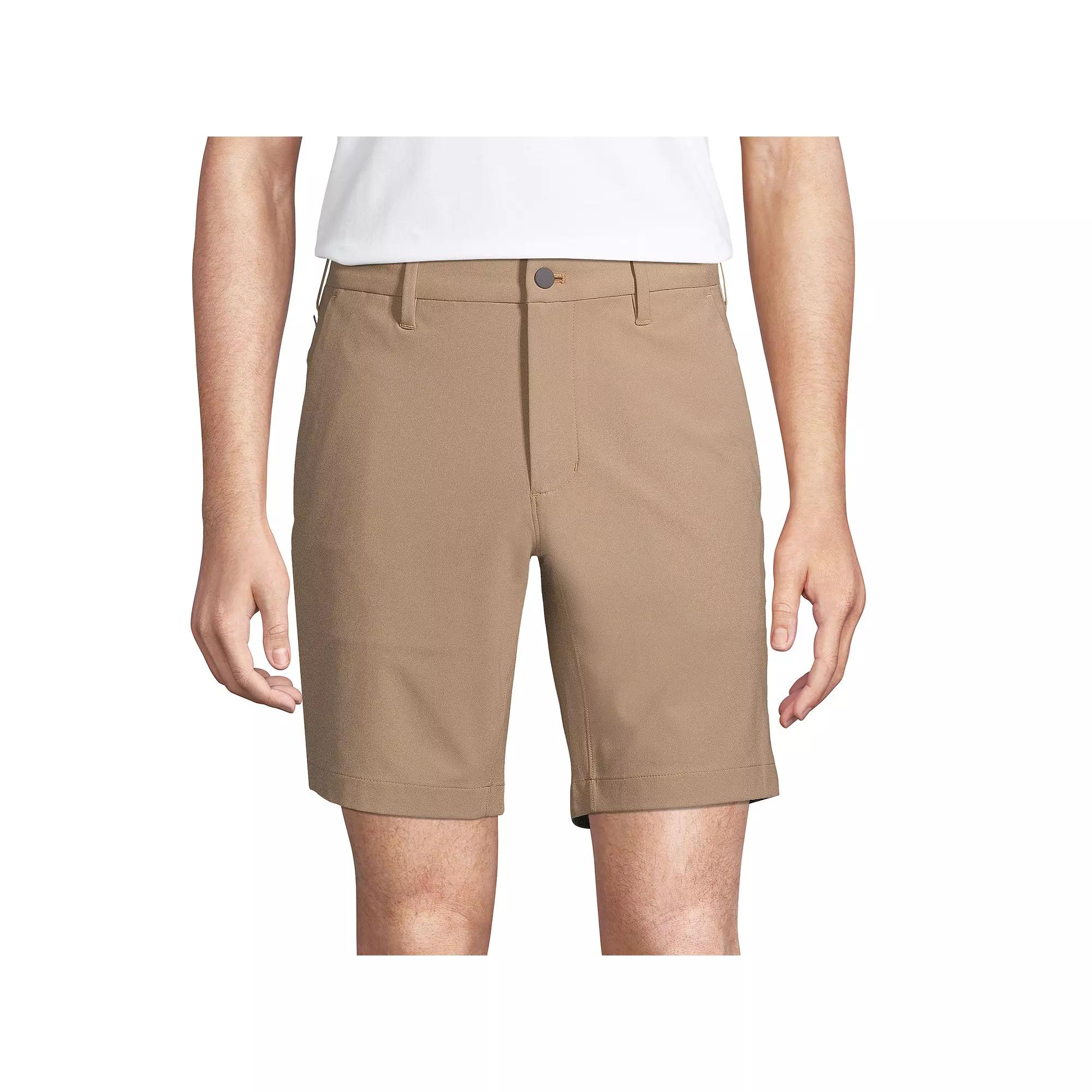 Men's Lands' End Traditional-Fit 9-inch Knit Performance Chino Shorts, Size: 36, Green Product Image