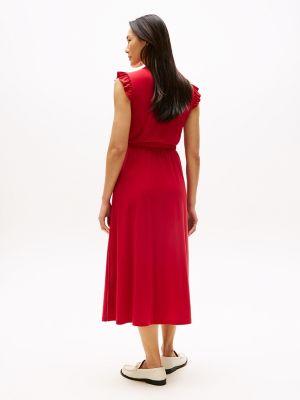 Flutter-Sleeve Jersey Midi Dress Product Image