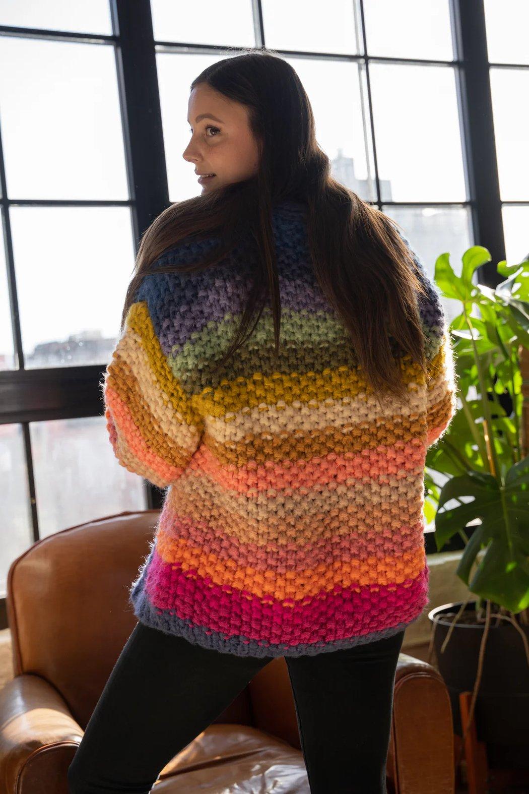 Rainbow Knitted Cardigan Product Image