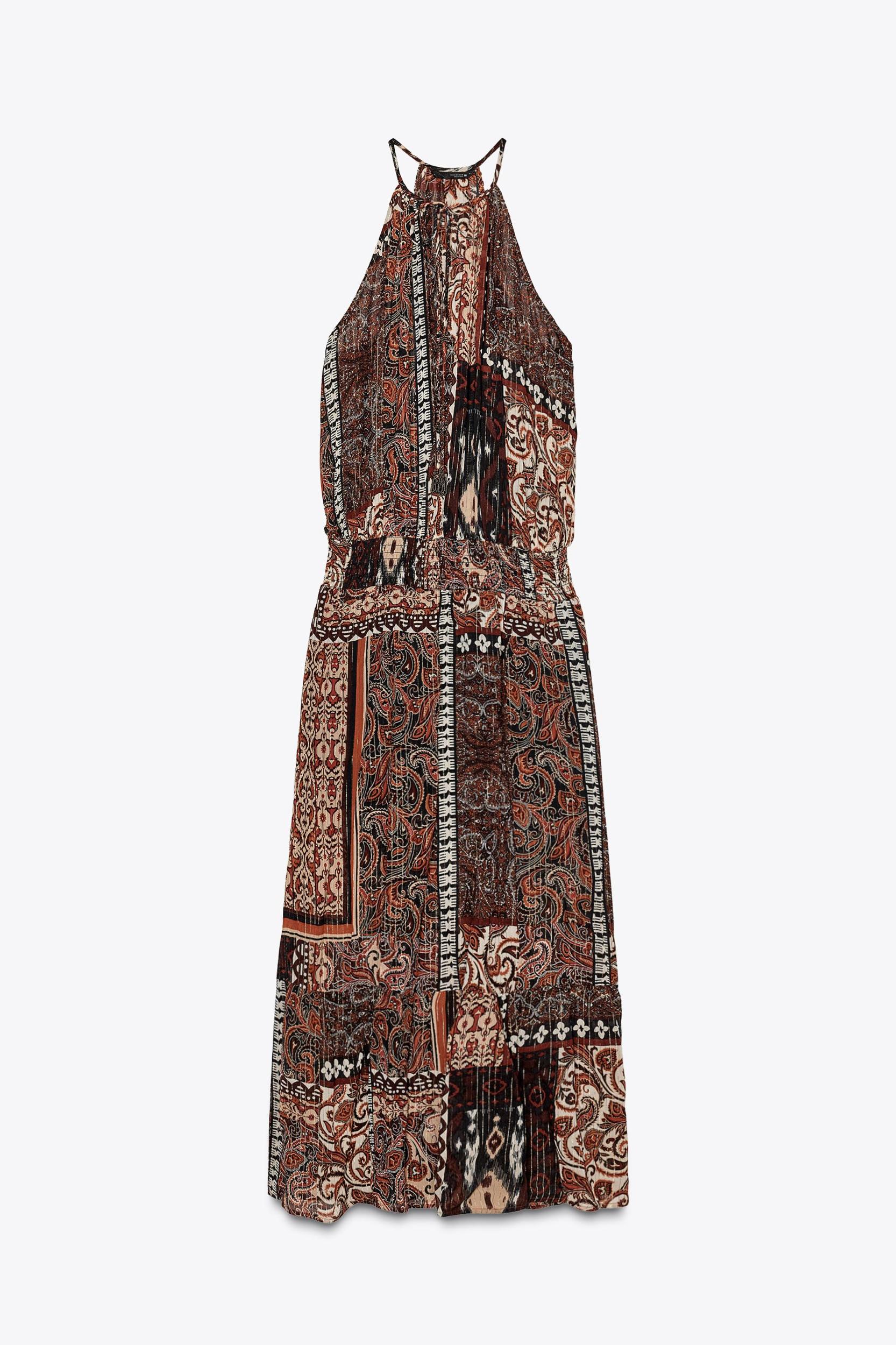 METALLIC THREAD PRINT DRESS Product Image