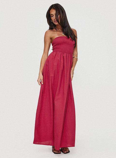 Dayona Strapless Maxi Dress Red Product Image