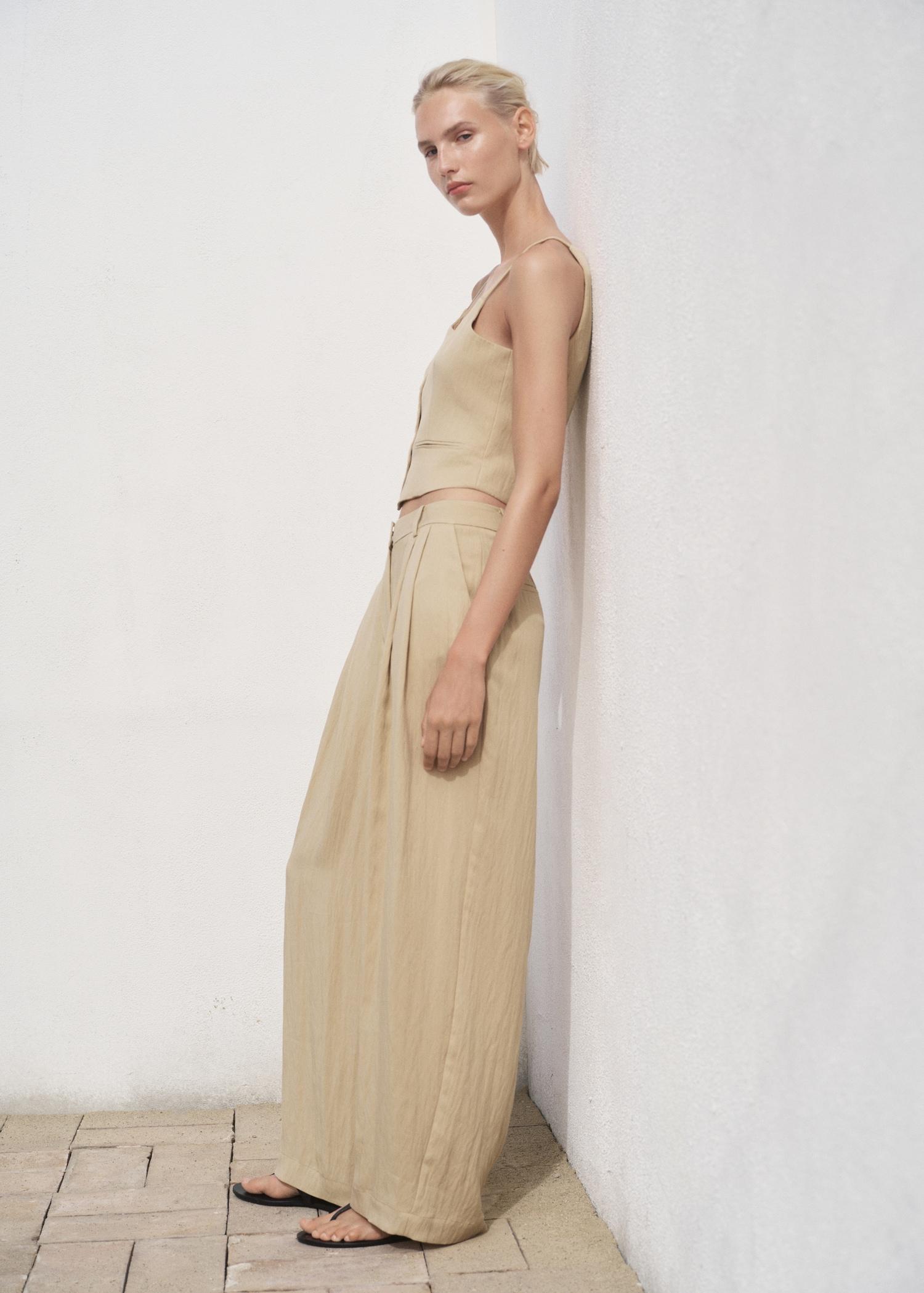 Straight mid-rise suit pants - Women | MANGO USA Product Image