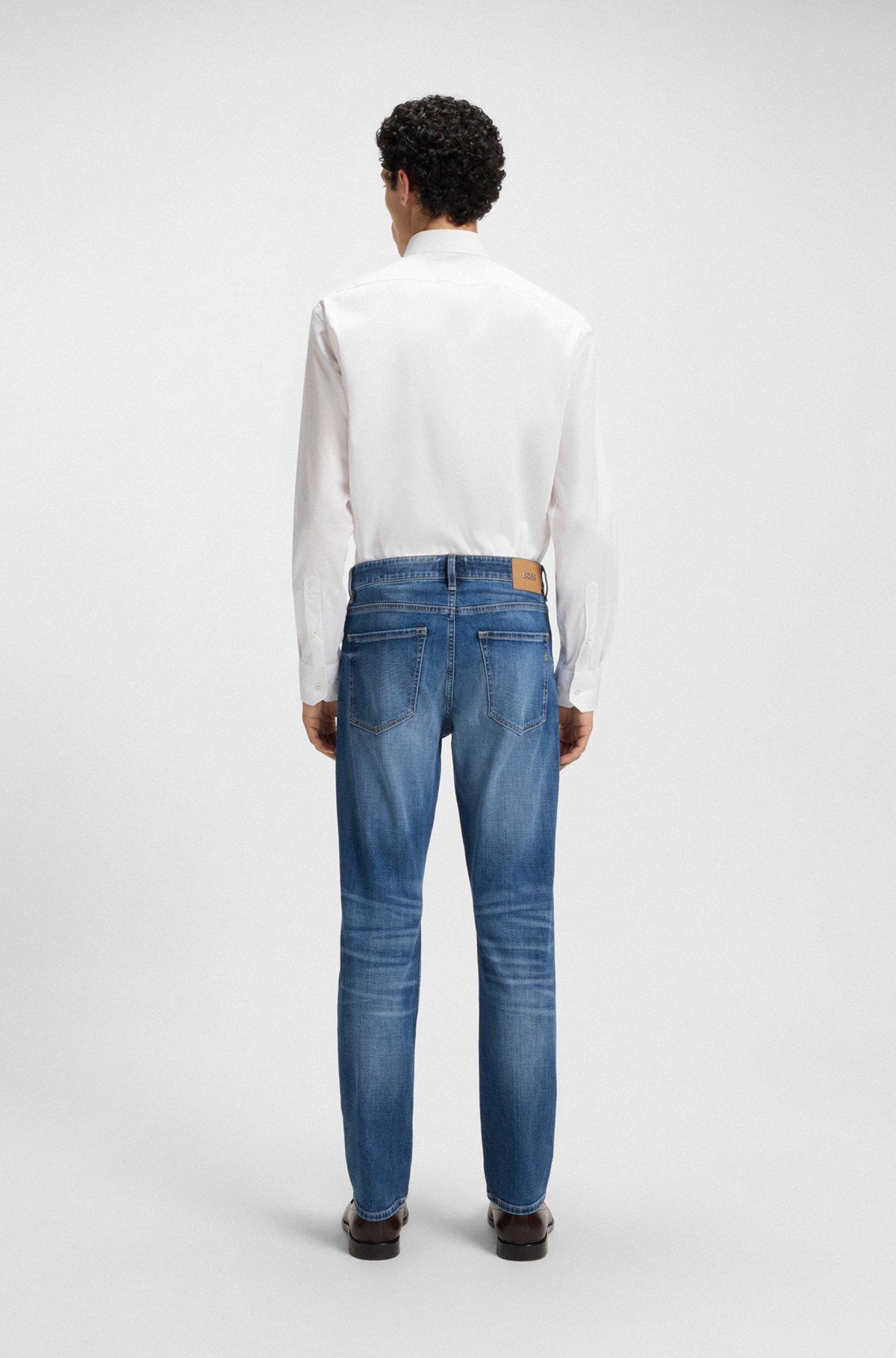 BOSS - Delaware slim-fit jeans in blue comfort-stretch denim - Blue Product Image