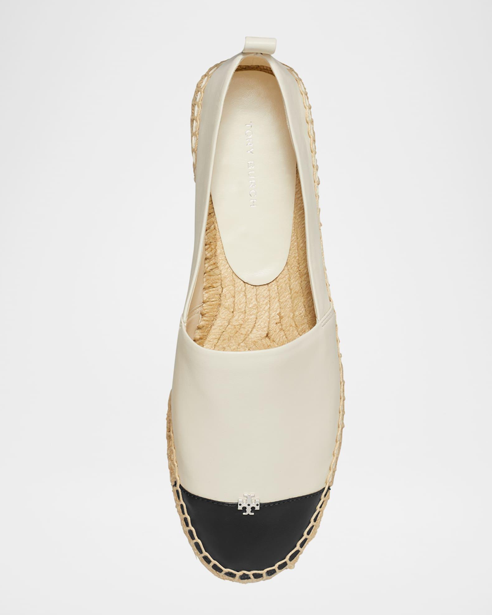 Bicolor Leather Ankle-Wrap Espadrilles Product Image