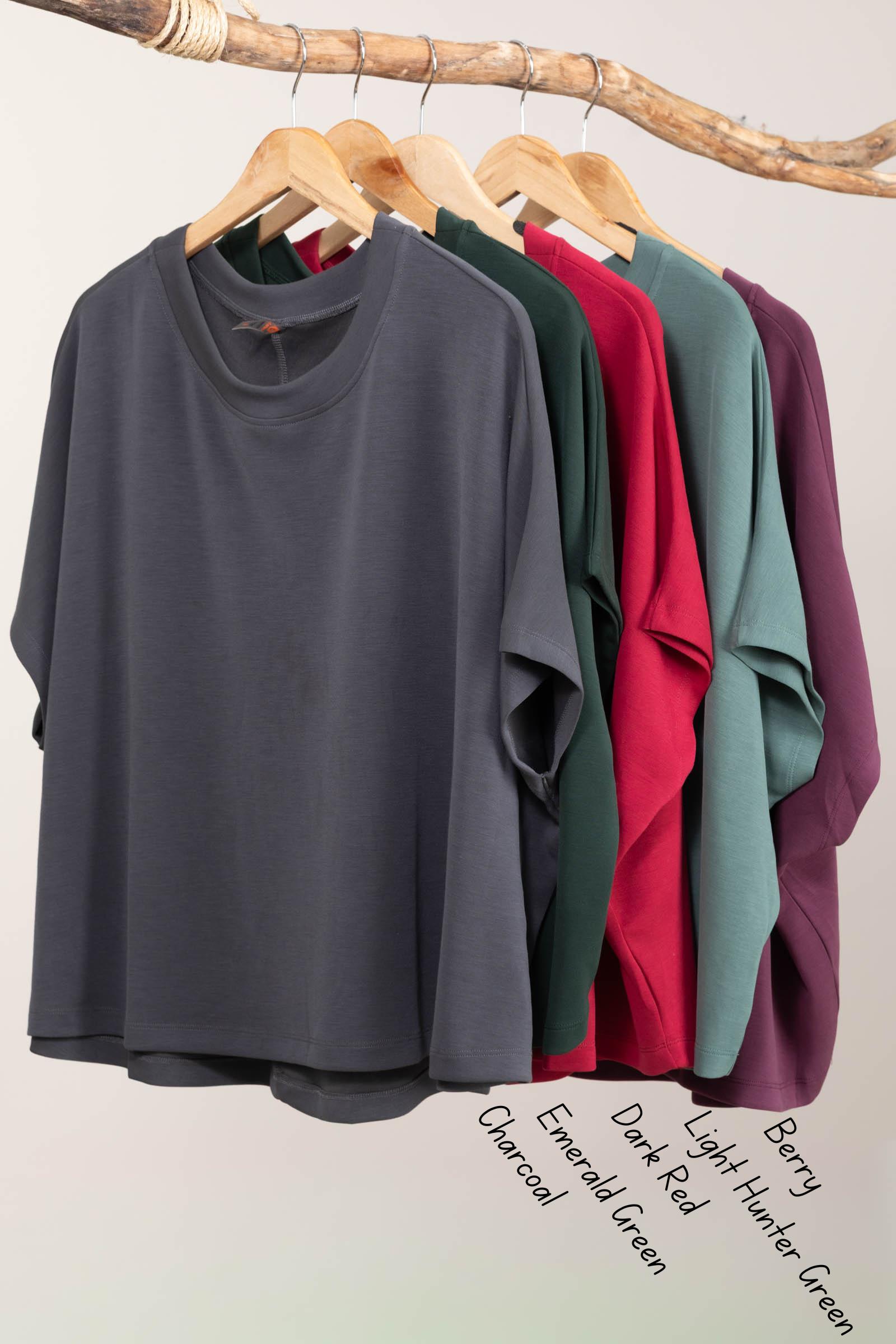 Boat Neck Dolman Sleeve Relaxed Fit Top Product Image