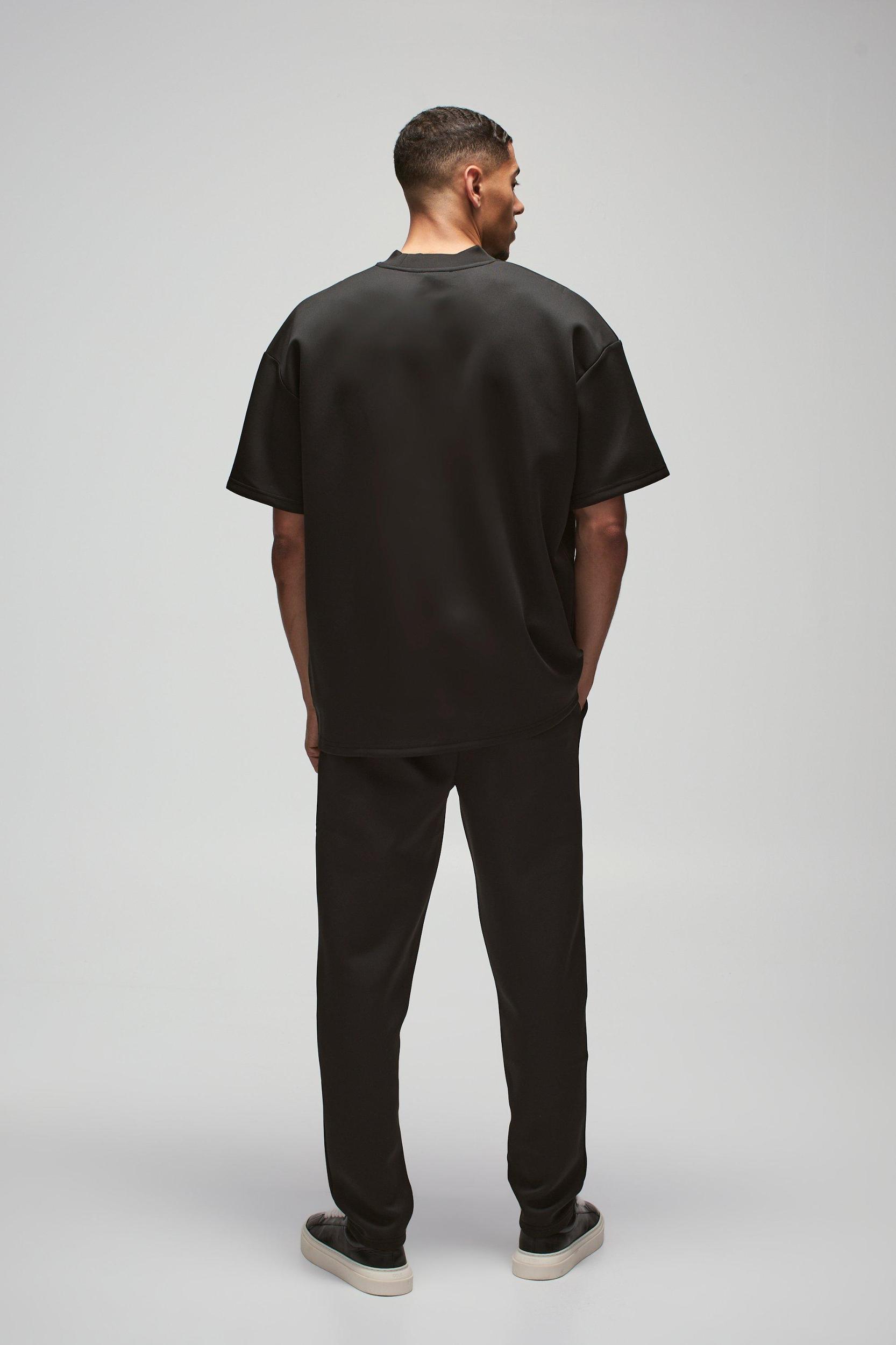 Oversized Extended Neck Scuba T-shirt | boohooMAN USA Product Image