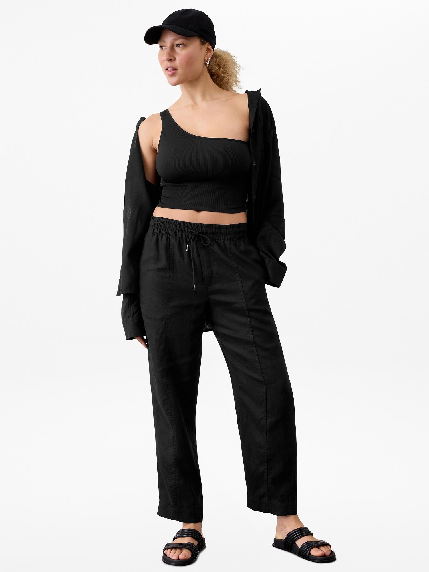 Retreat High Rise Linen Ankle Pant Product Image