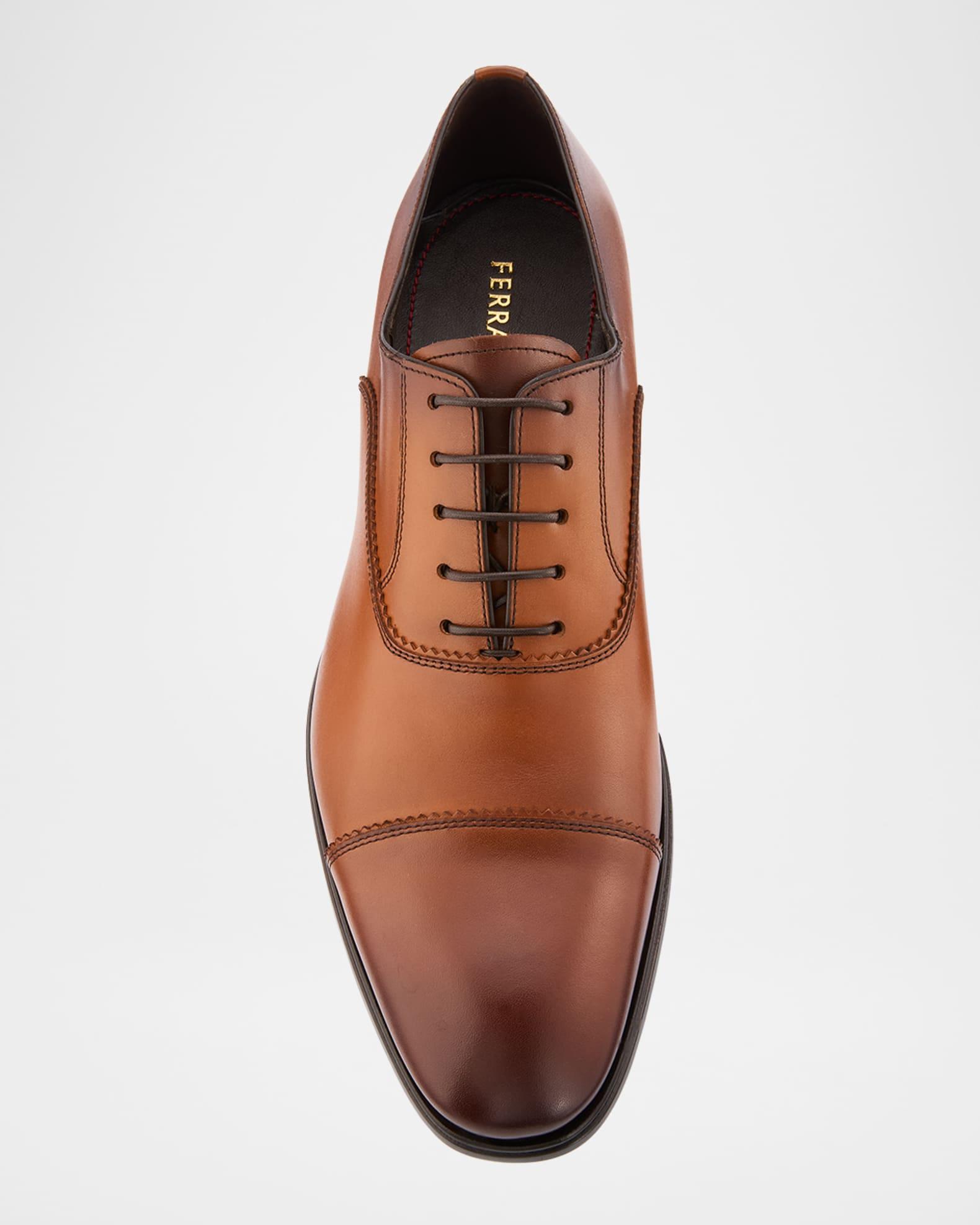 Men's Saffiano Leather Lace-Ups Product Image