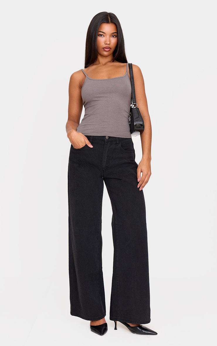 Charcoal Modal Cotton Longline Vest Top Product Image