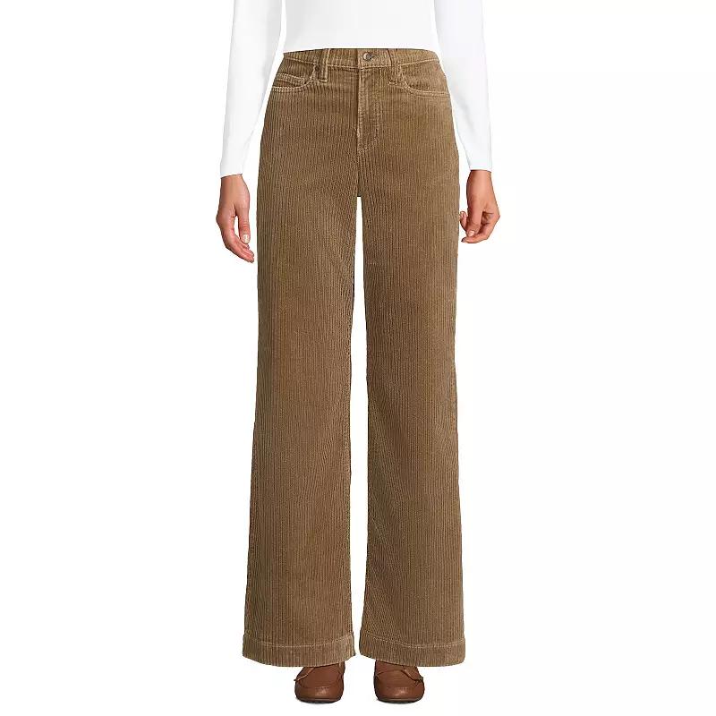 Women's Lands' End High Rise Wide Leg Corduroy Pants,  Product Image