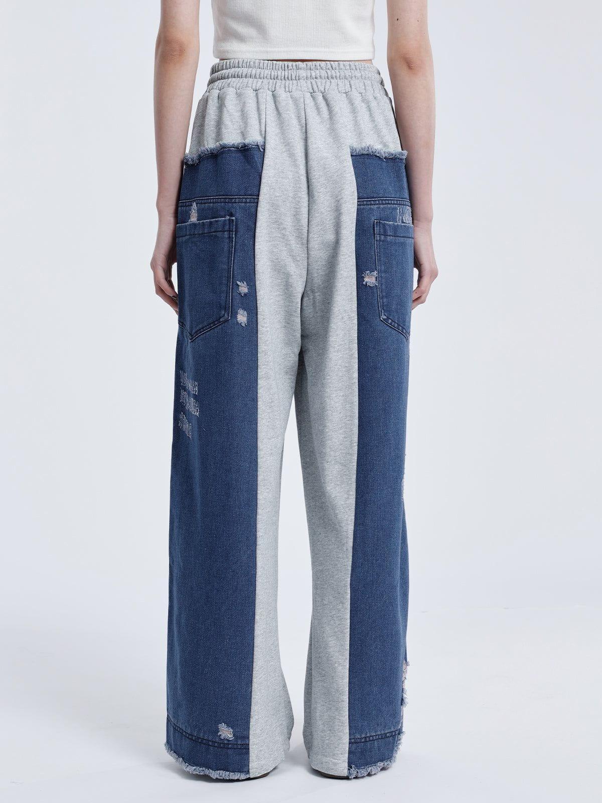 Aelfric Eden Denim Patchwork Sweatpants Product Image