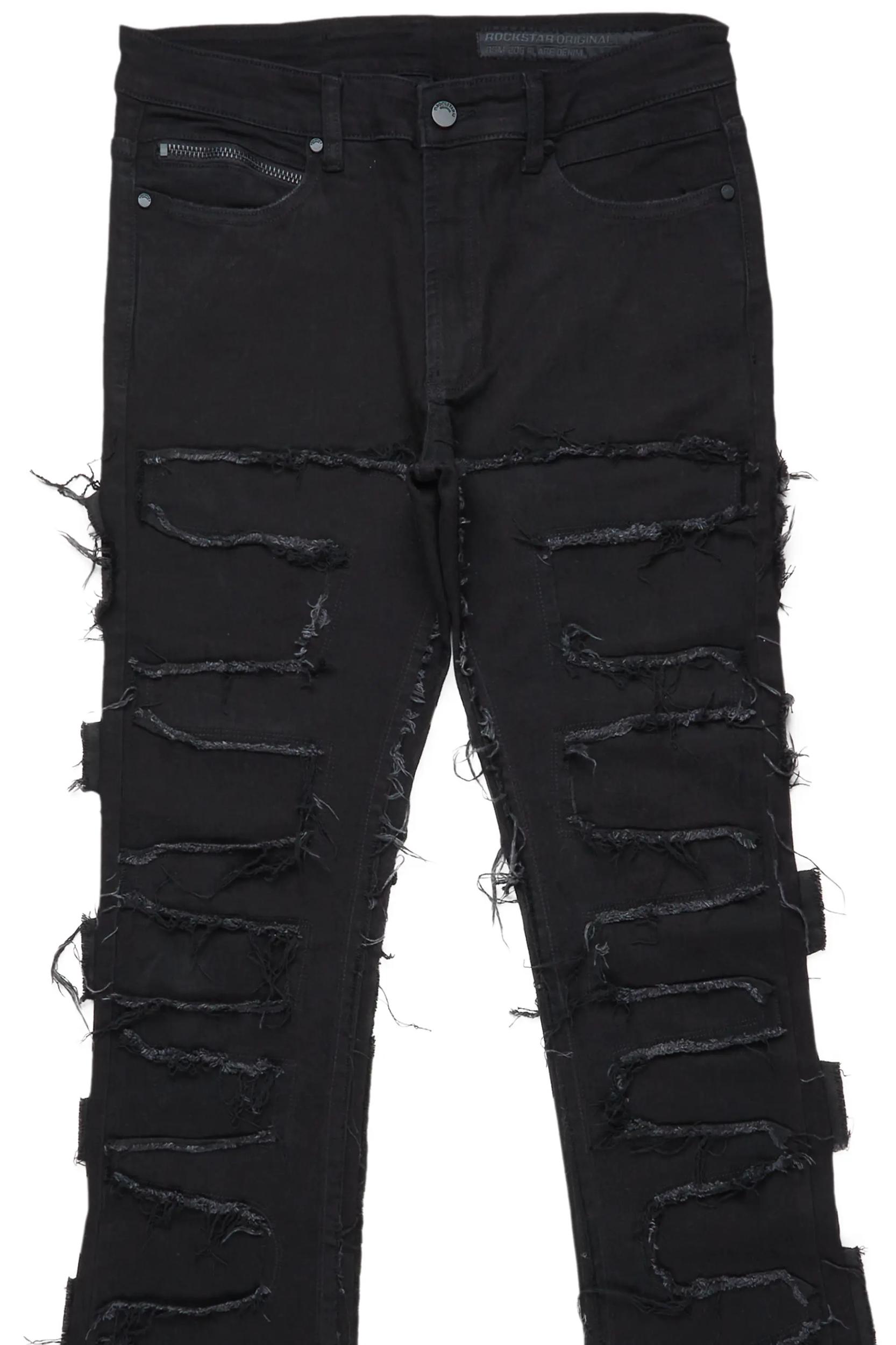 Shake Black Stacked Flare Jean Male Product Image