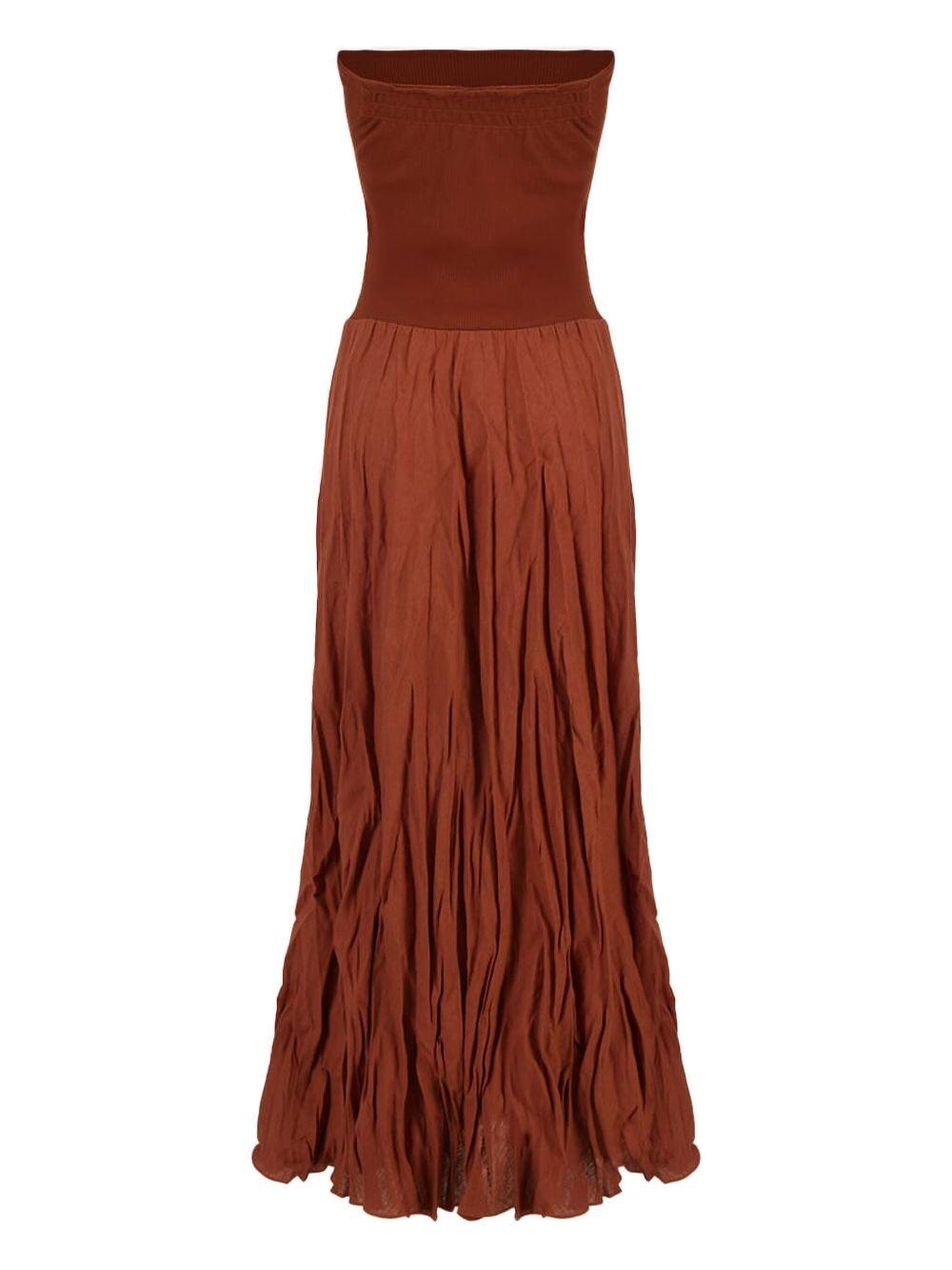 ribbed-waist pleated skirt Product Image