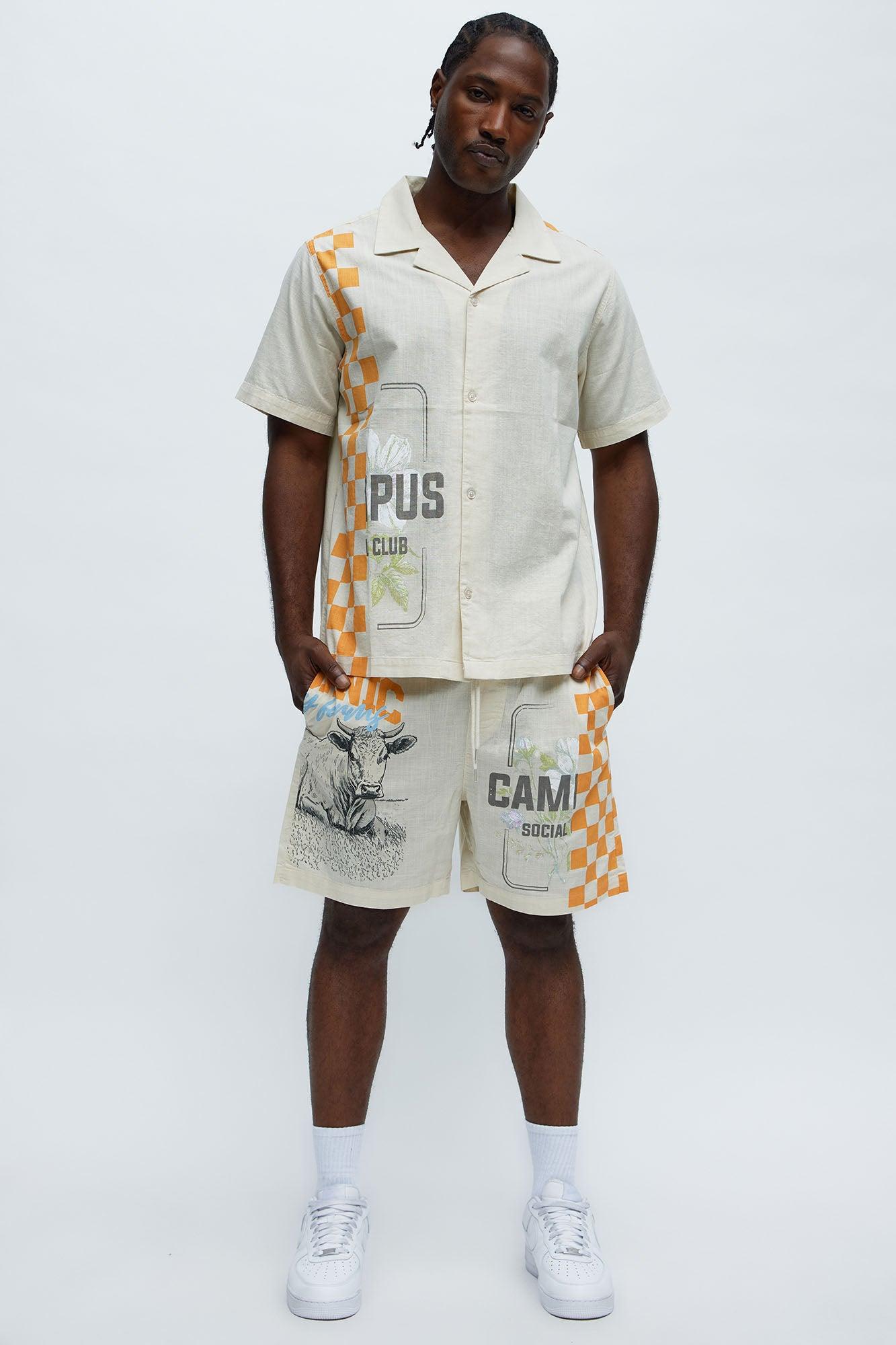 Groves Relaxed Drawstring Shorts - Cream Product Image