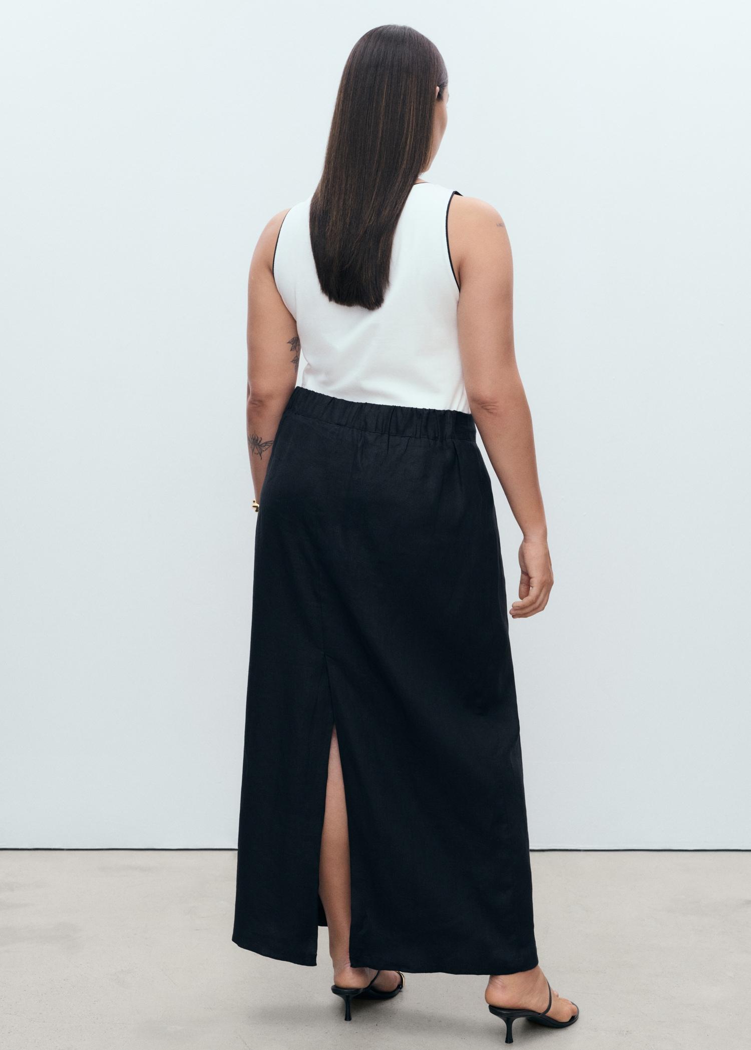 Linen pencil skirt - Women | MANGO USA Product Image