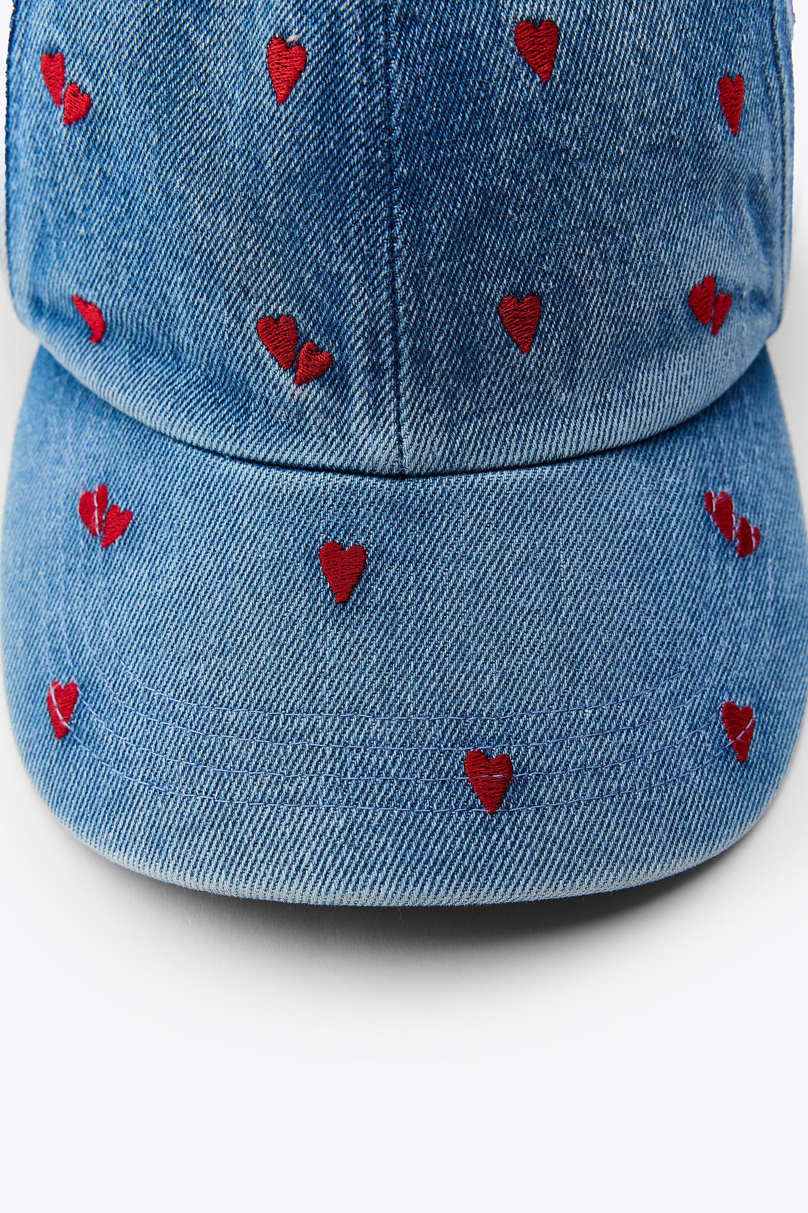 EMBROIDERED DENIM EFFECT CAP Product Image