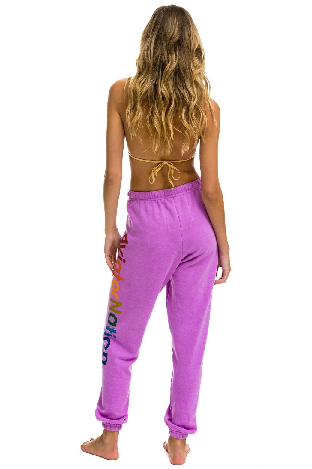 AVIATOR NATION LAS VEGAS SWEATPANTS - NEON PURPLE Female Product Image