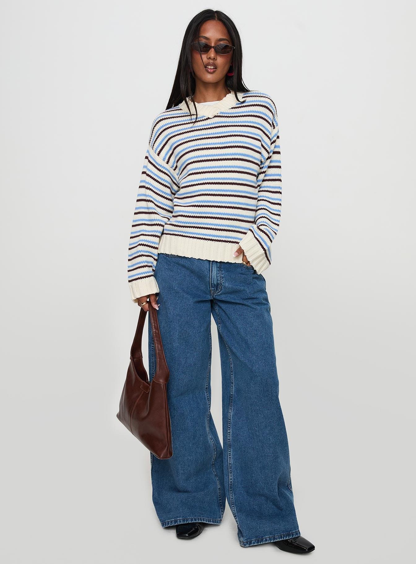 Karolyn Sweater Blue Stripe Product Image
