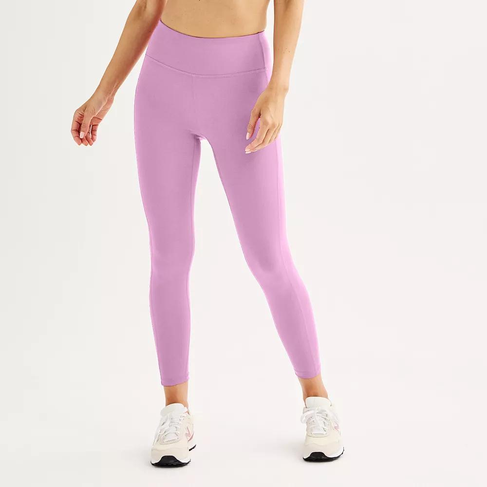 Women's Tek Gear® Ultrastretch High-Waisted Side Pocket 7/8 Leggings, Size: Small, Purple Macaroon Product Image