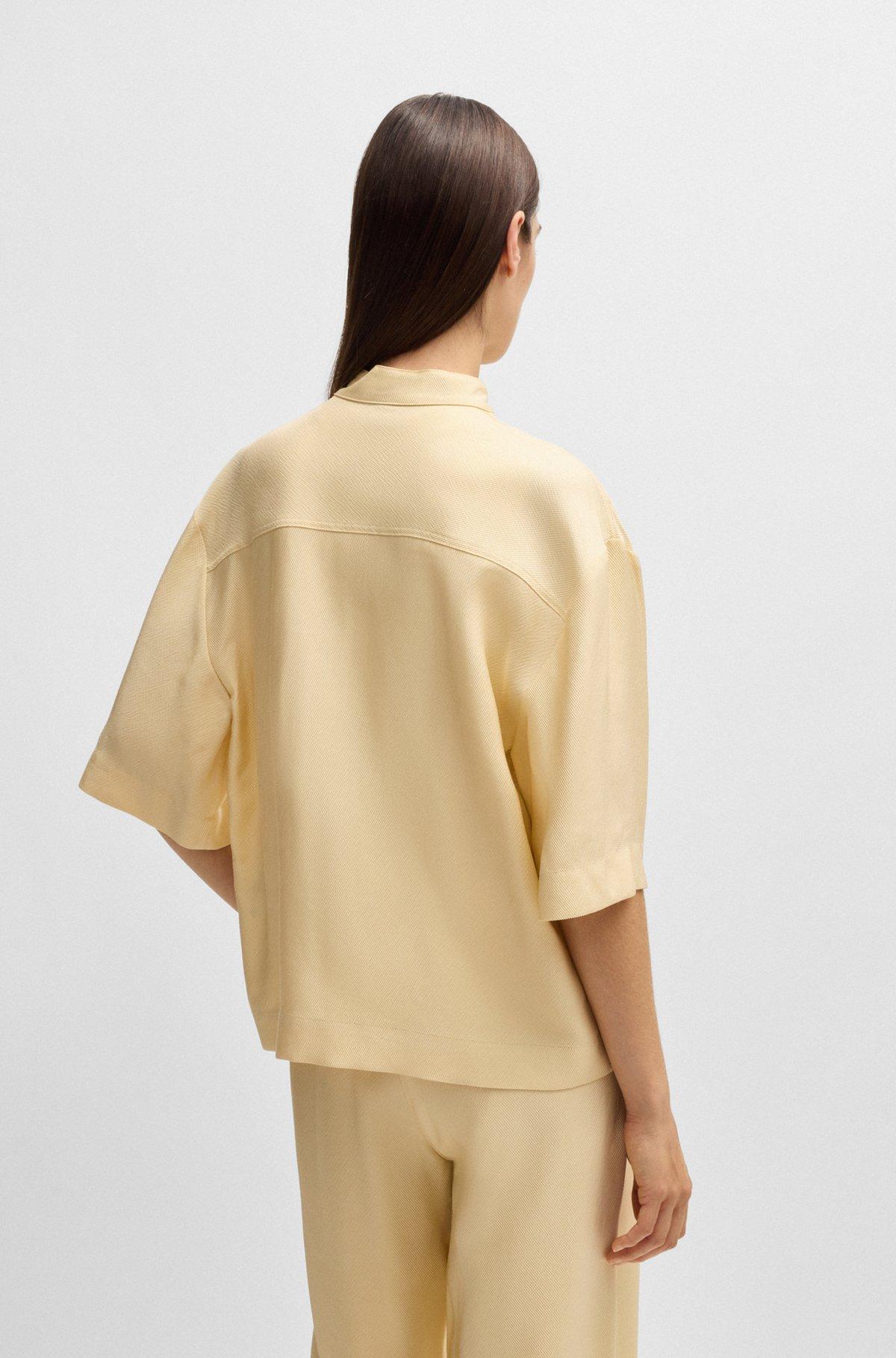 Relaxed-fit blouse in soft twill with stand collar Product Image