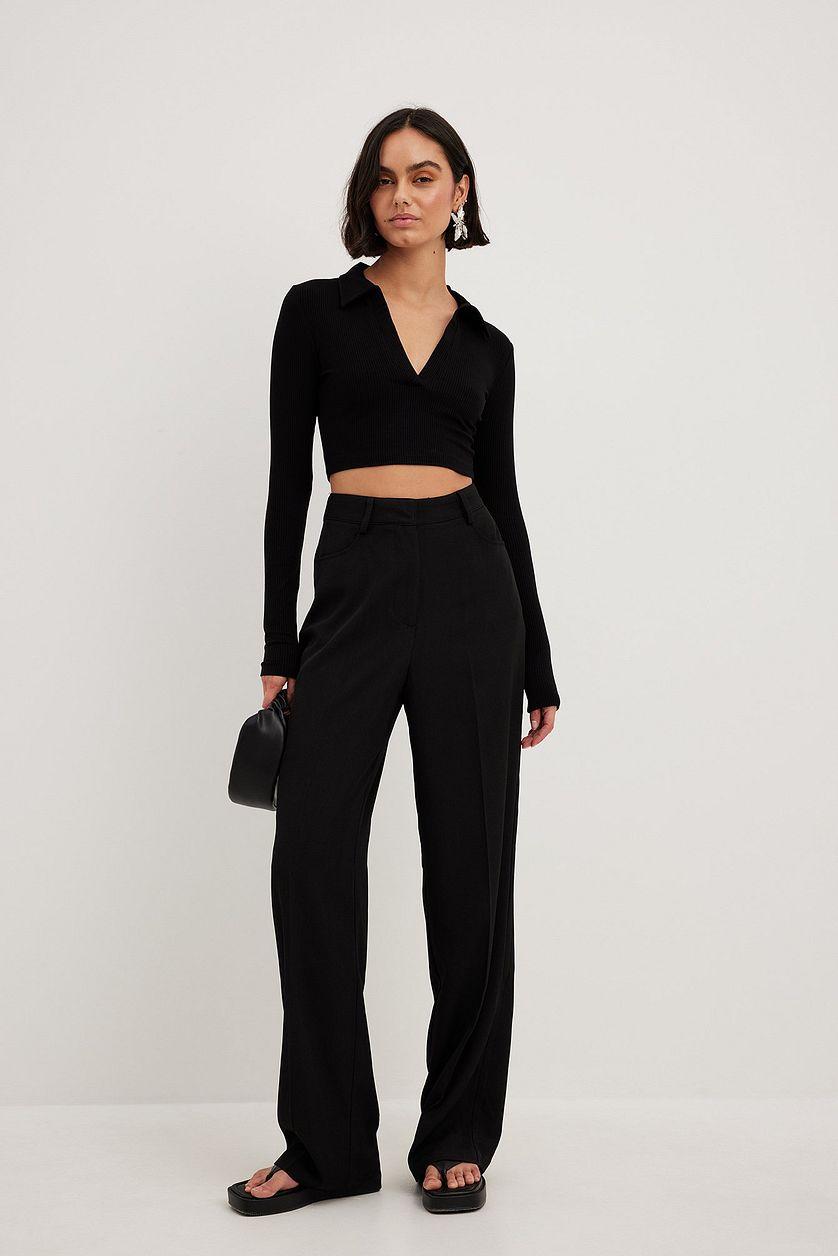 Collar Detail Crop Top Product Image